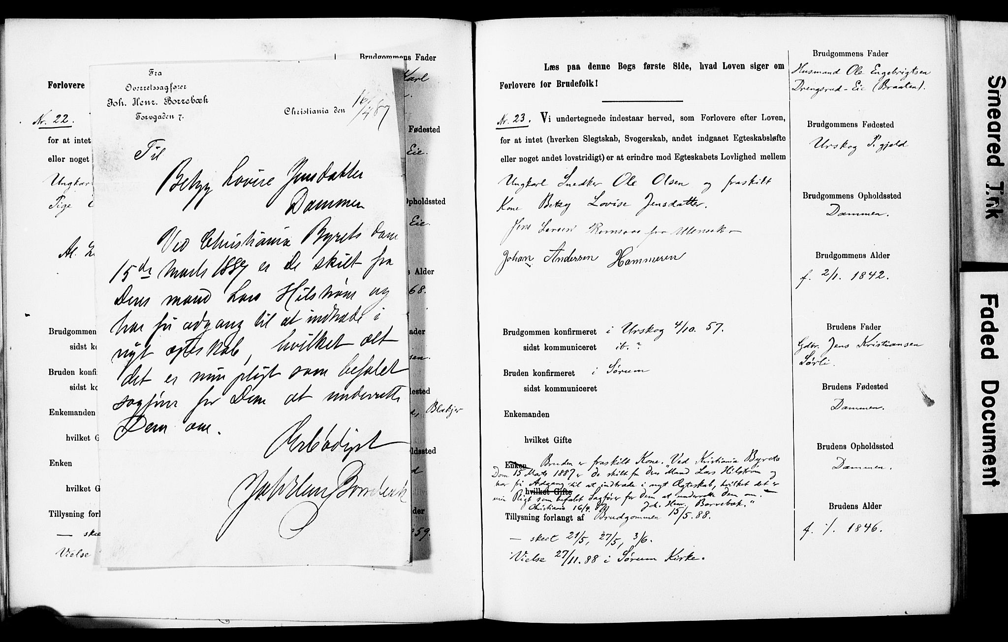 Sørum prestekontor Kirkebøker, AV/SAO-A-10303/H/Ha/L0001: Banns register no. 1, 1887-1890