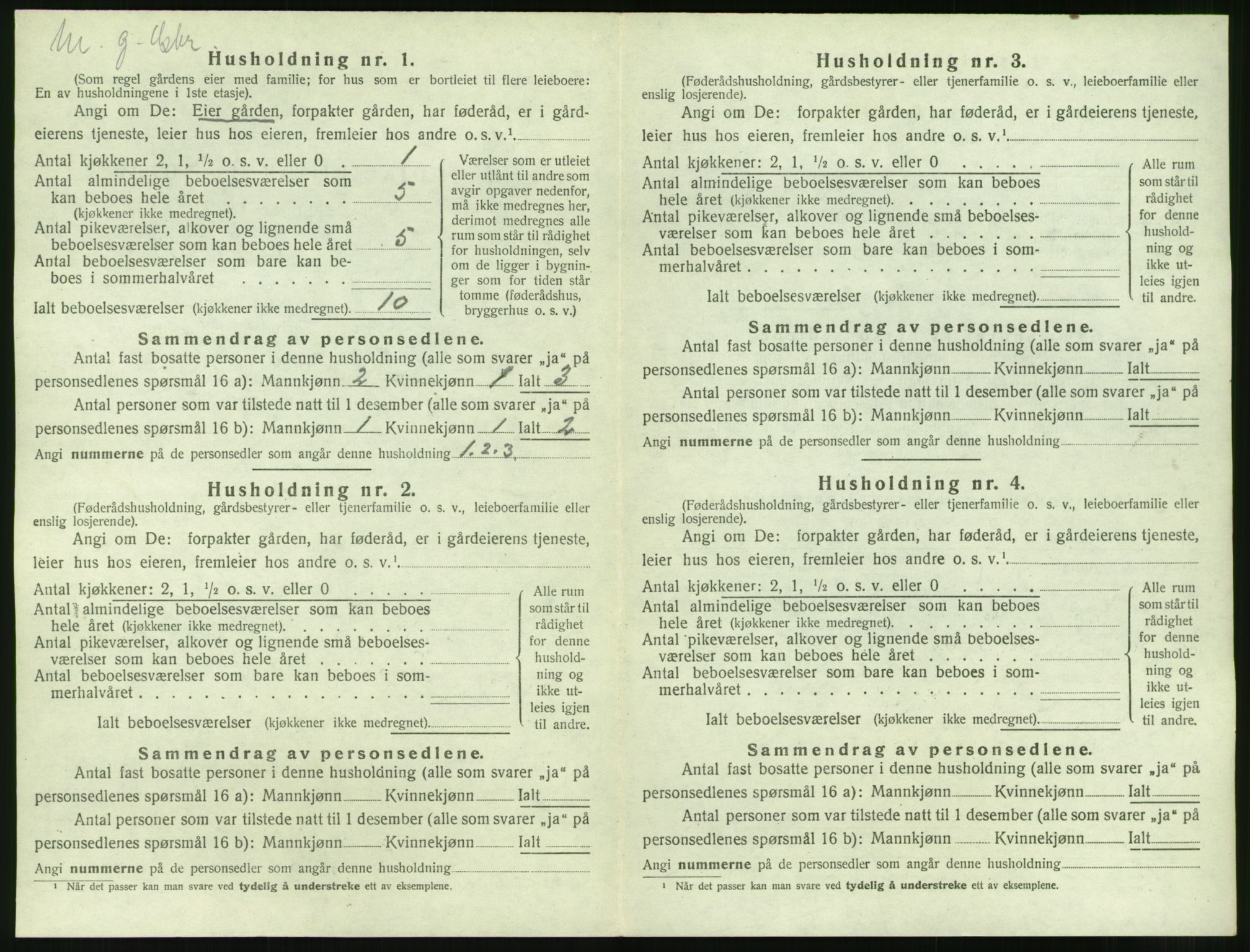 SAT, 1920 census for Veøy, 1920, p. 536