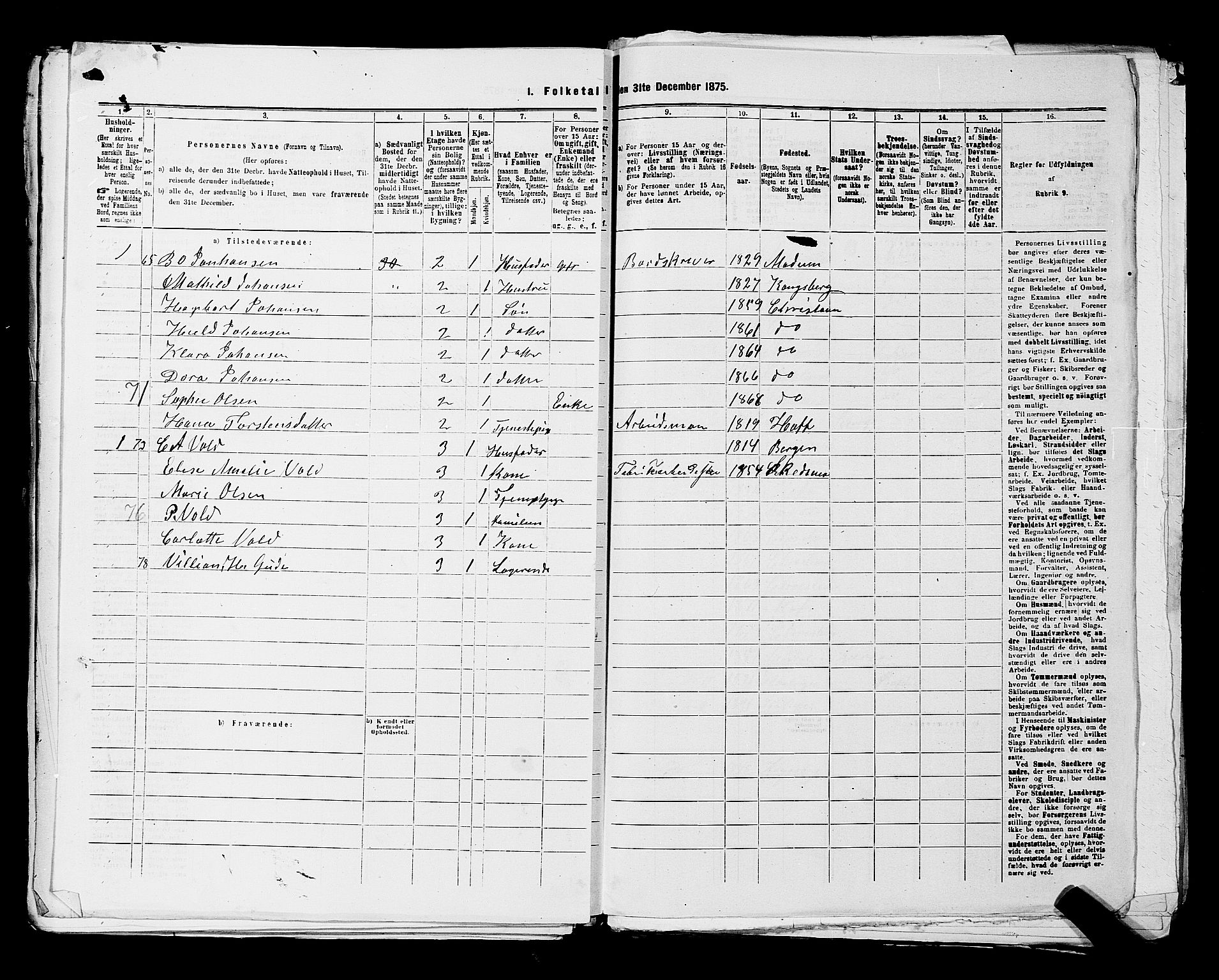 RA, 1875 census for 0301 Kristiania, 1875, p. 8133