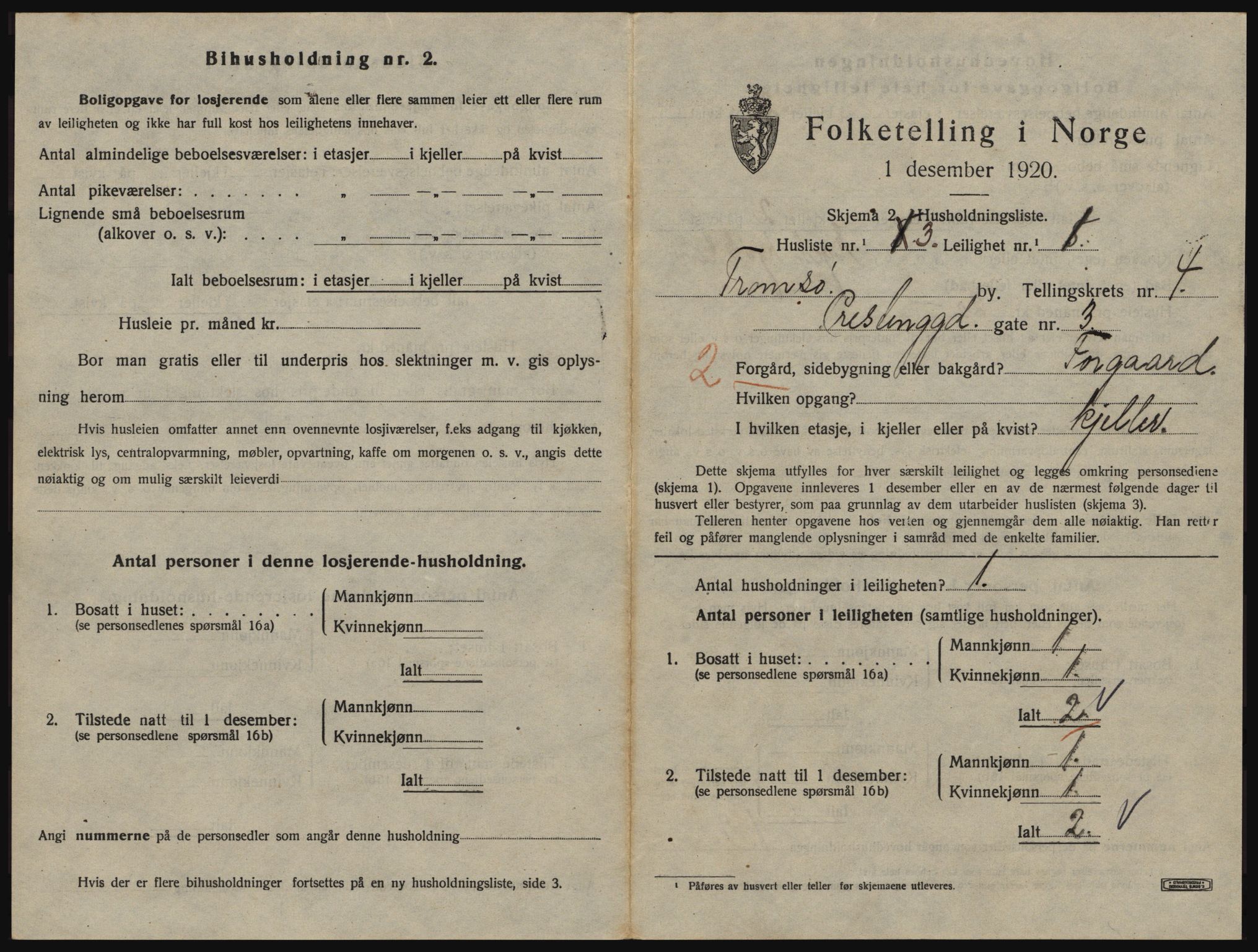 SATØ, 1920 census for Tromsø, 1920, p. 3379