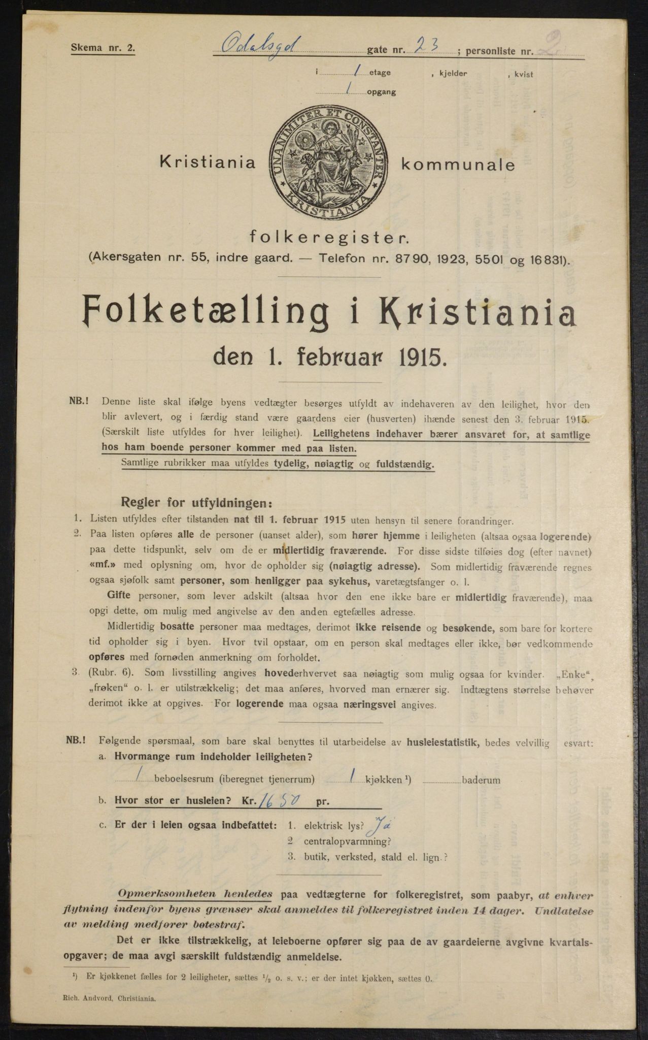 OBA, Municipal Census 1915 for Kristiania, 1915, p. 73839