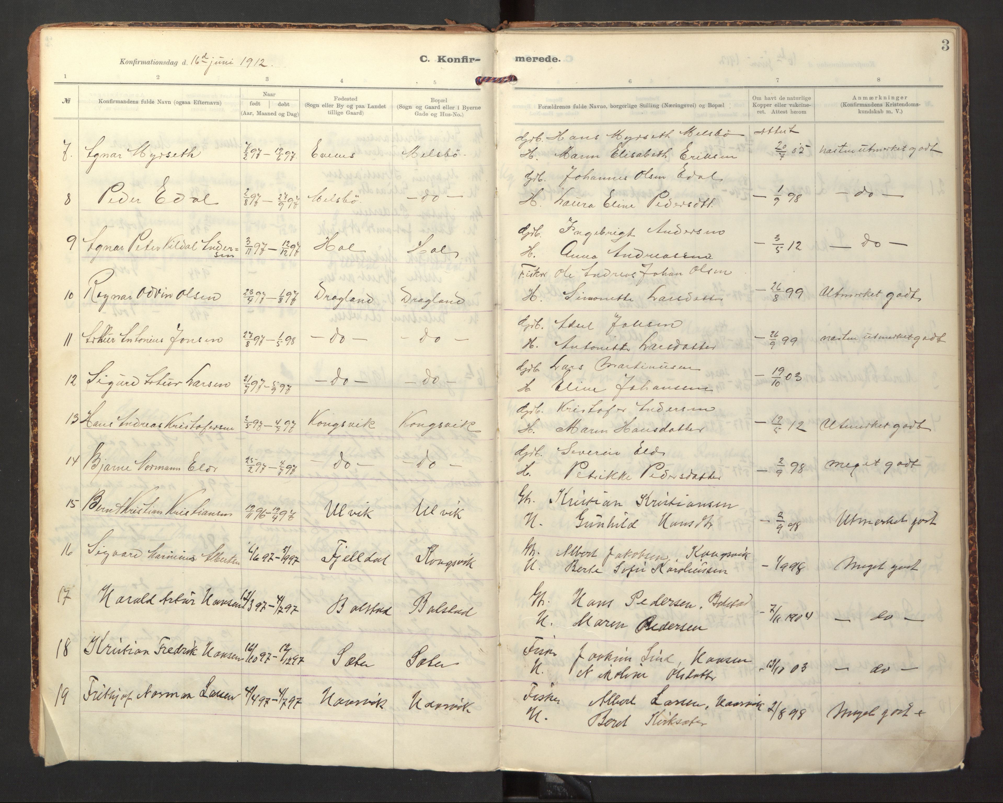 Ministerialprotokoller, klokkerbøker og fødselsregistre - Nordland, AV/SAT-A-1459/865/L0927: Parish register (official) no. 865A05, 1911-1935, p. 3