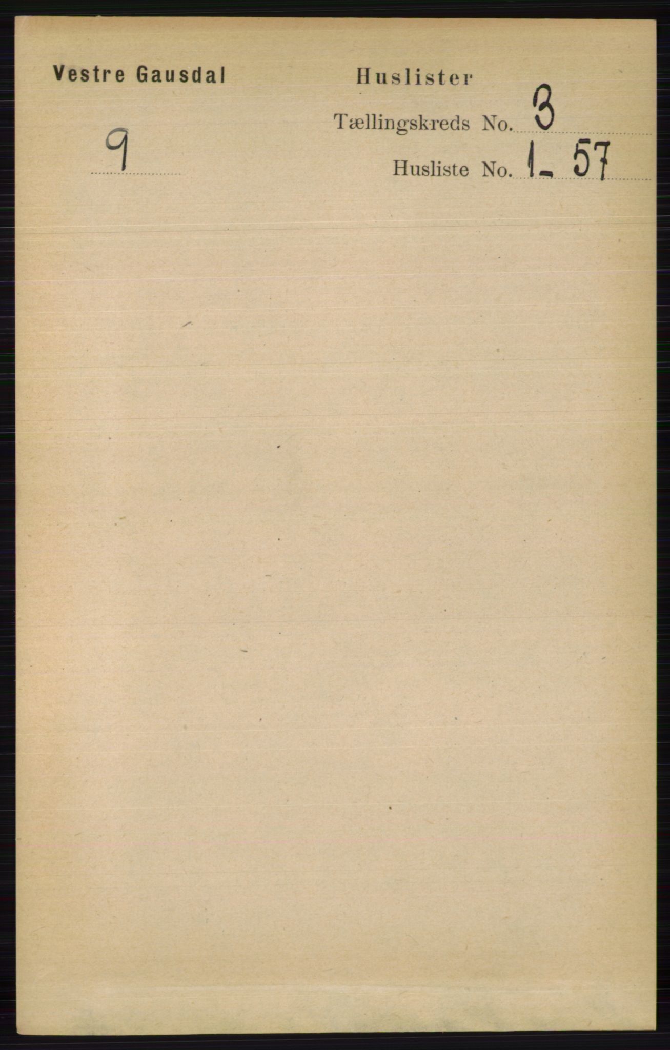 RA, 1891 census for 0523 Vestre Gausdal, 1891, p. 1194