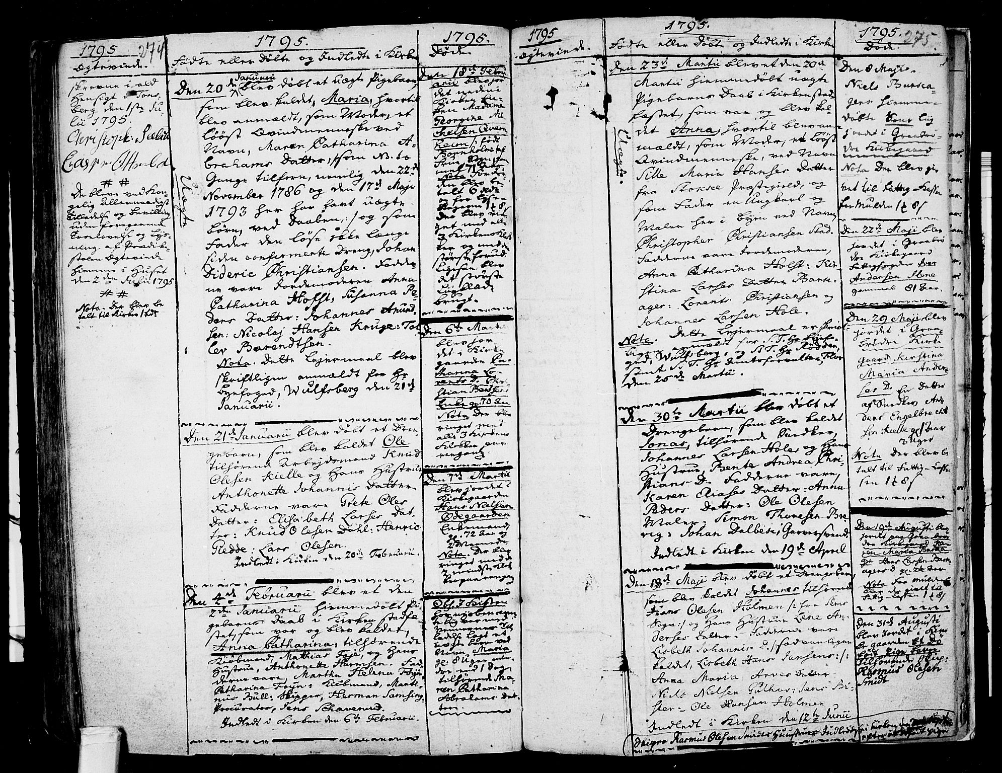 Tønsberg kirkebøker, AV/SAKO-A-330/F/Fb/L0001: Parish register (official) no. II 1, 1690-1796, p. 274-275