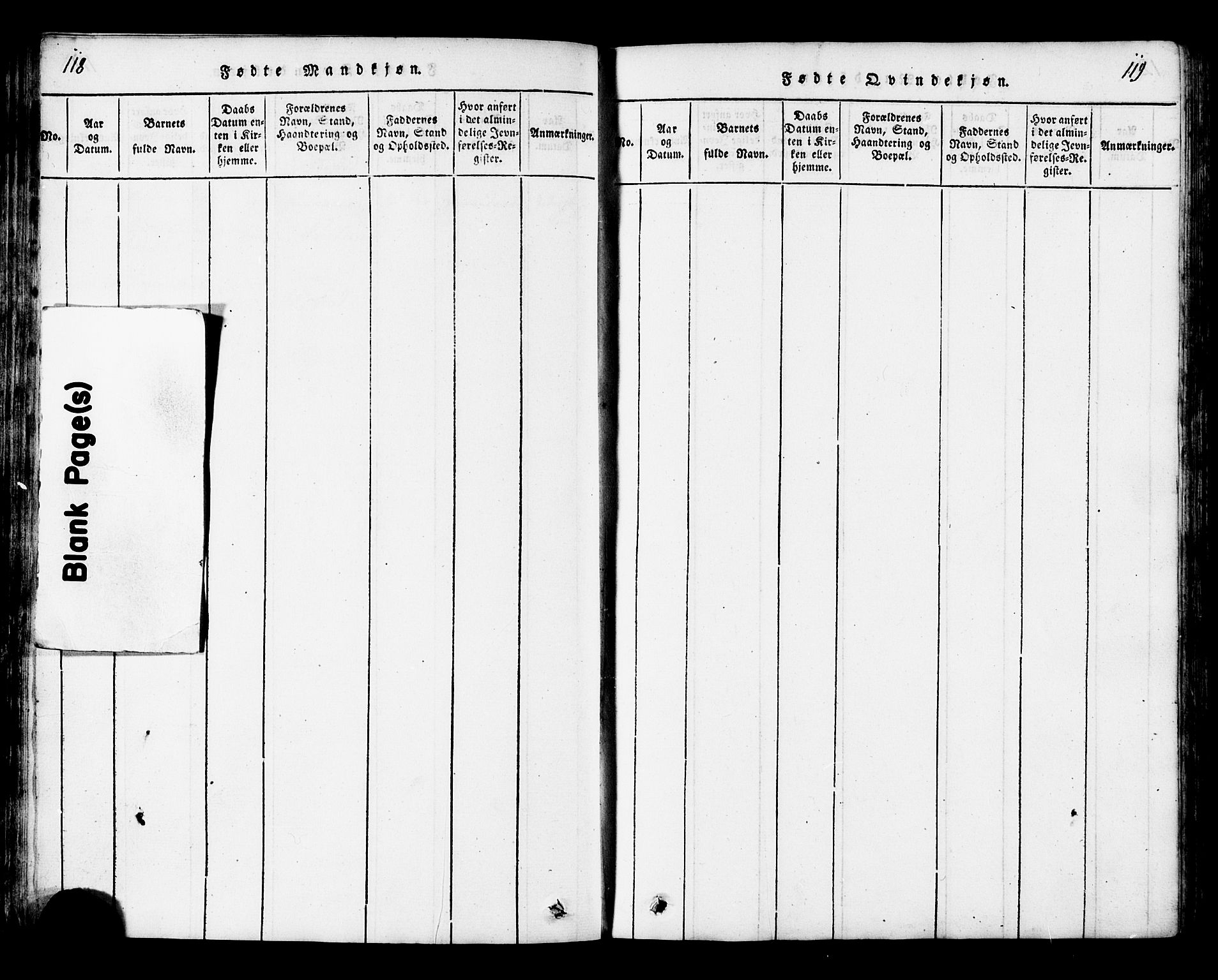 Ministerialprotokoller, klokkerbøker og fødselsregistre - Nord-Trøndelag, SAT/A-1458/717/L0169: Parish register (copy) no. 717C01, 1816-1834, p. 118-119