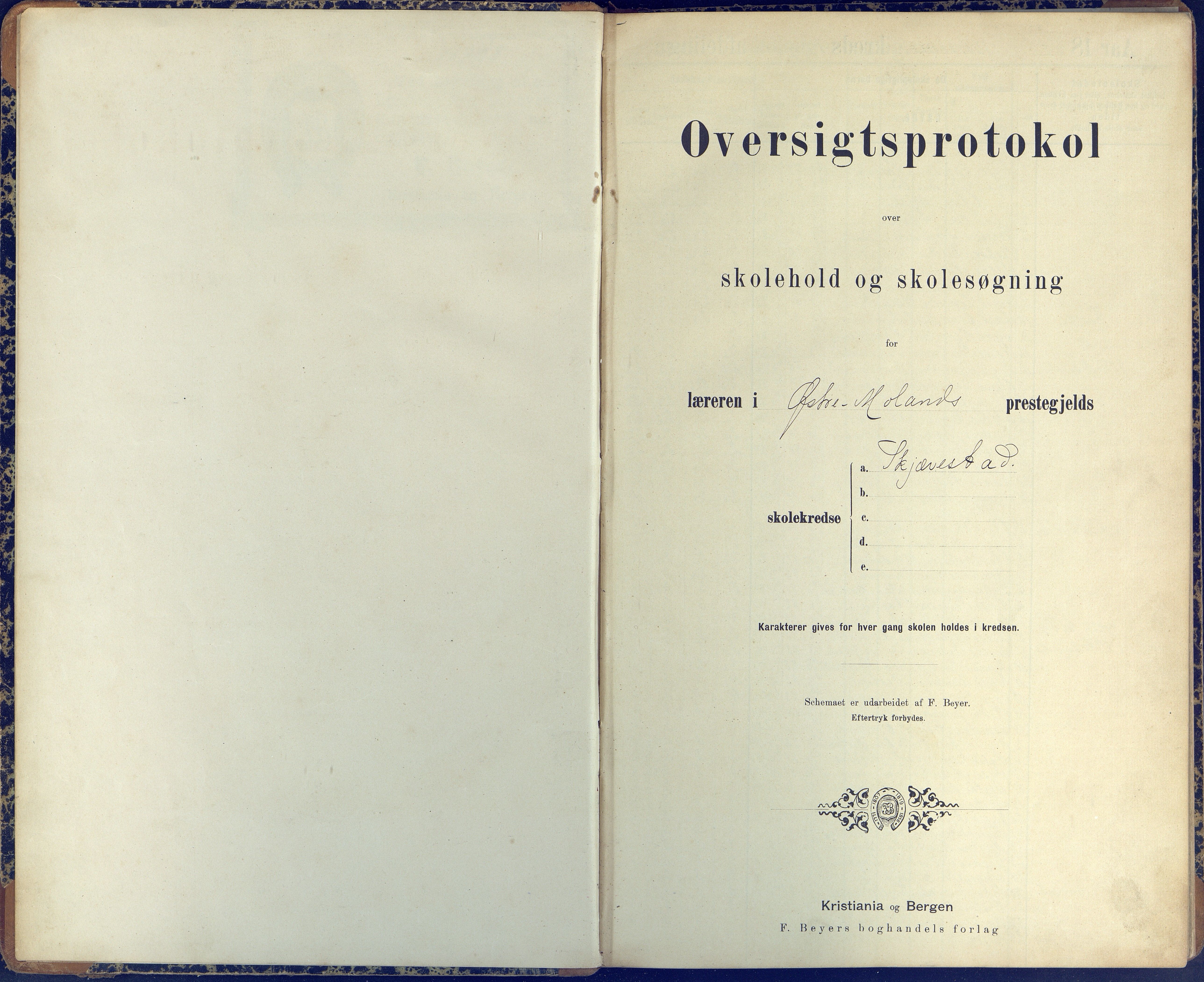 Austre Moland kommune, AAKS/KA0918-PK/09/09d/L0005: Skoleprotokoll, 1891-1951
