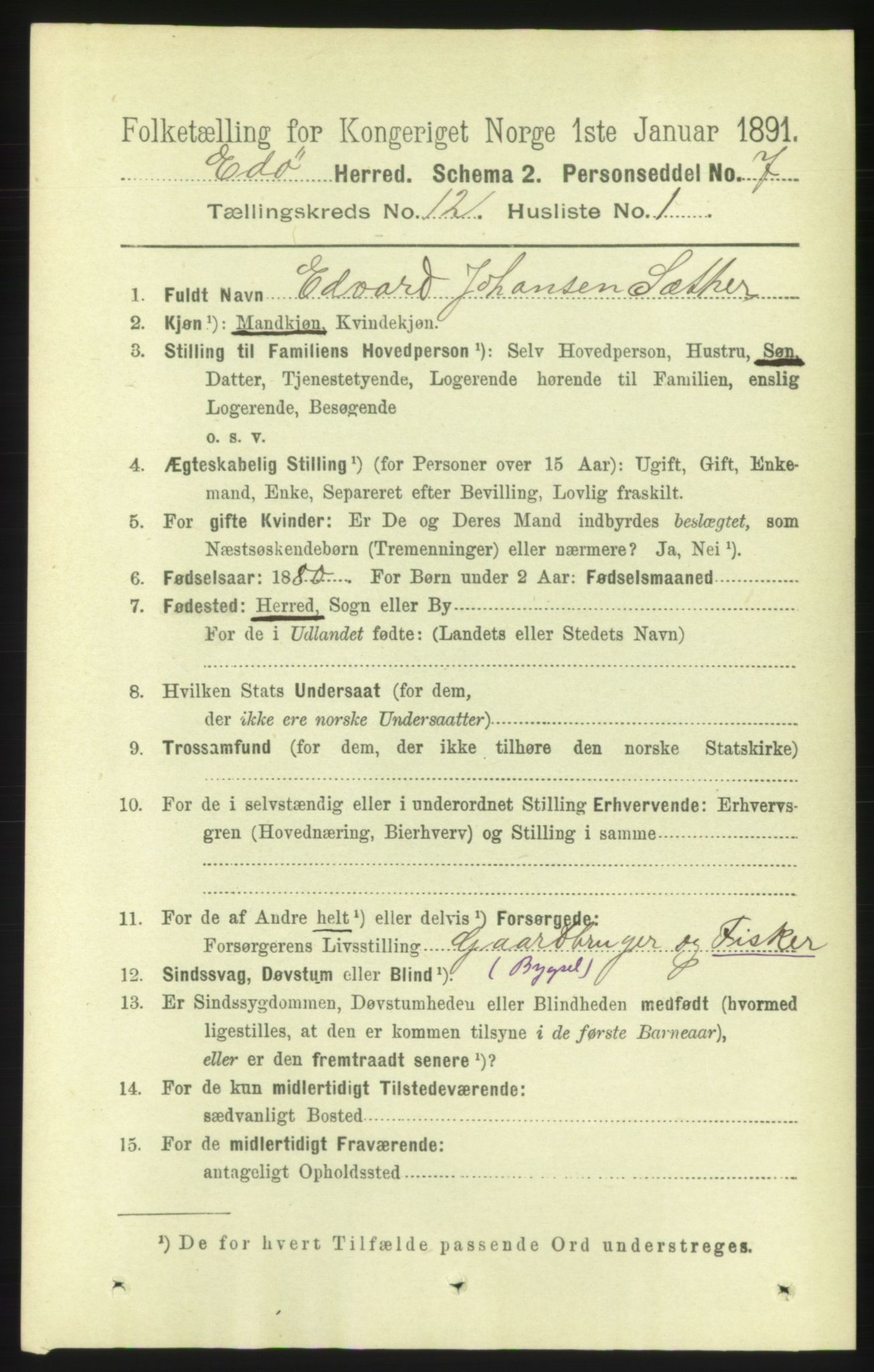 RA, 1891 census for 1573 Edøy, 1891, p. 3378