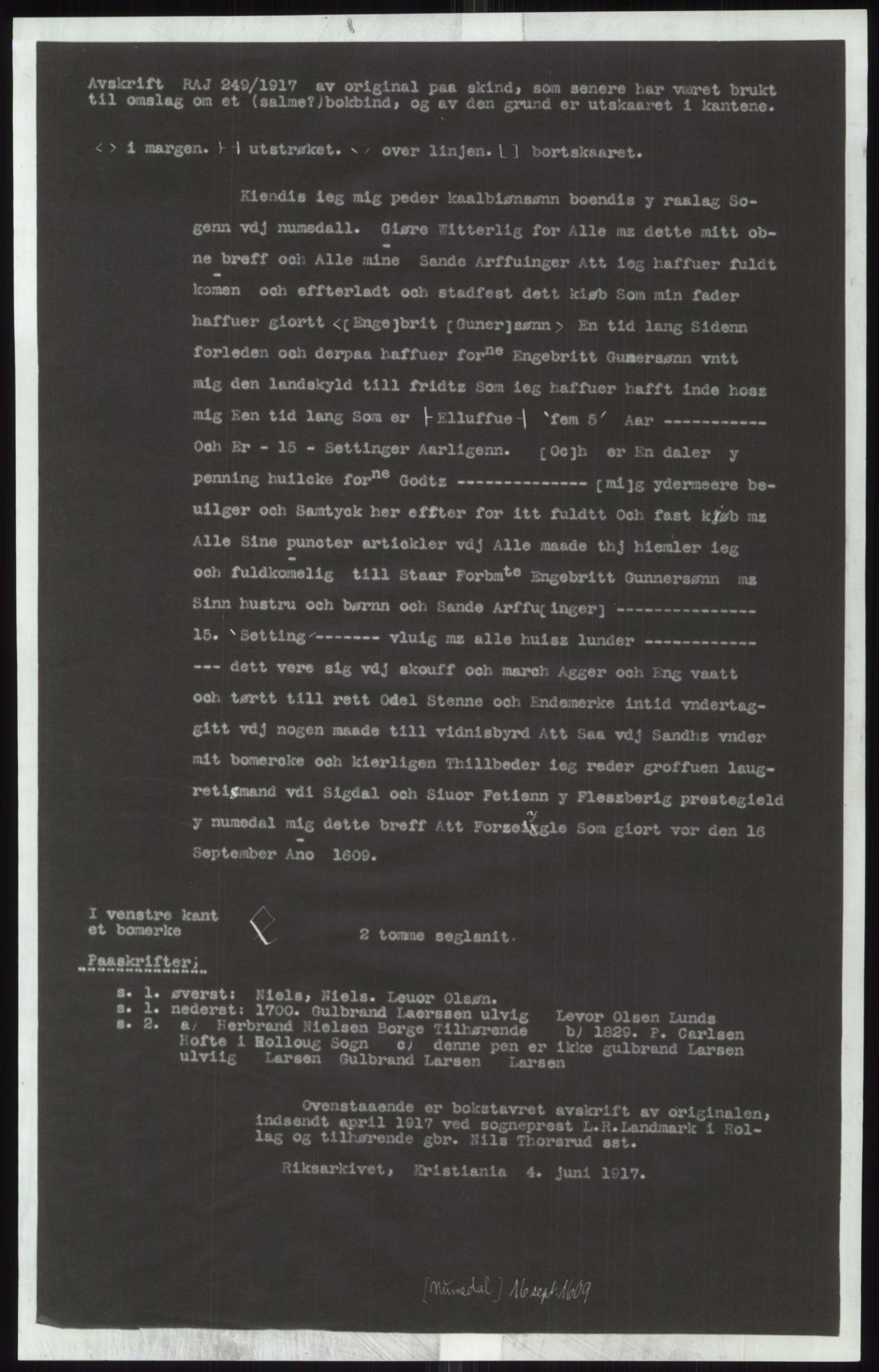 Samlinger til kildeutgivelse, Diplomavskriftsamlingen, AV/RA-EA-4053/H/Ha, p. 4010