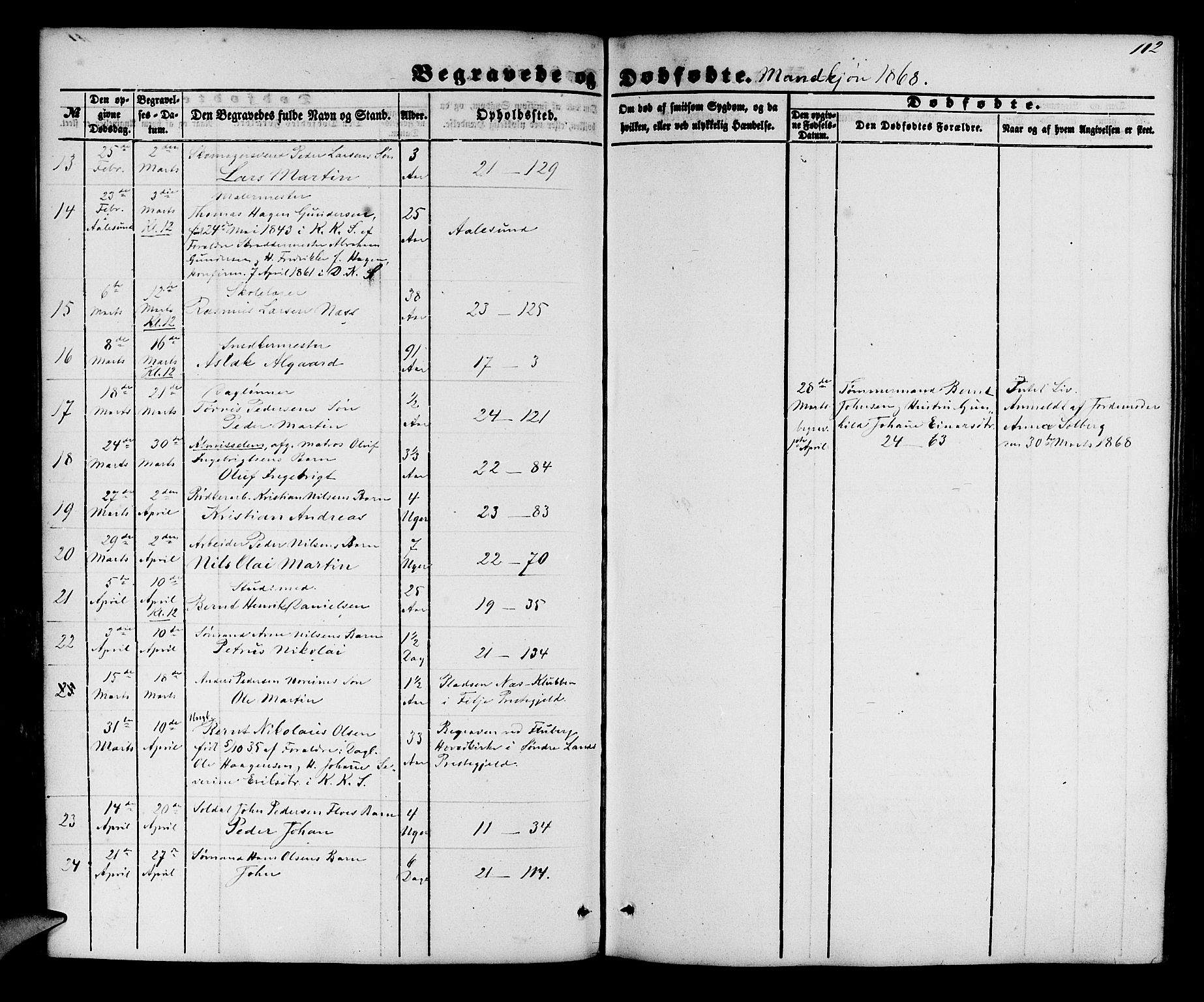 Korskirken sokneprestembete, AV/SAB-A-76101/H/Hab: Parish register (copy) no. E 2, 1851-1871, p. 112