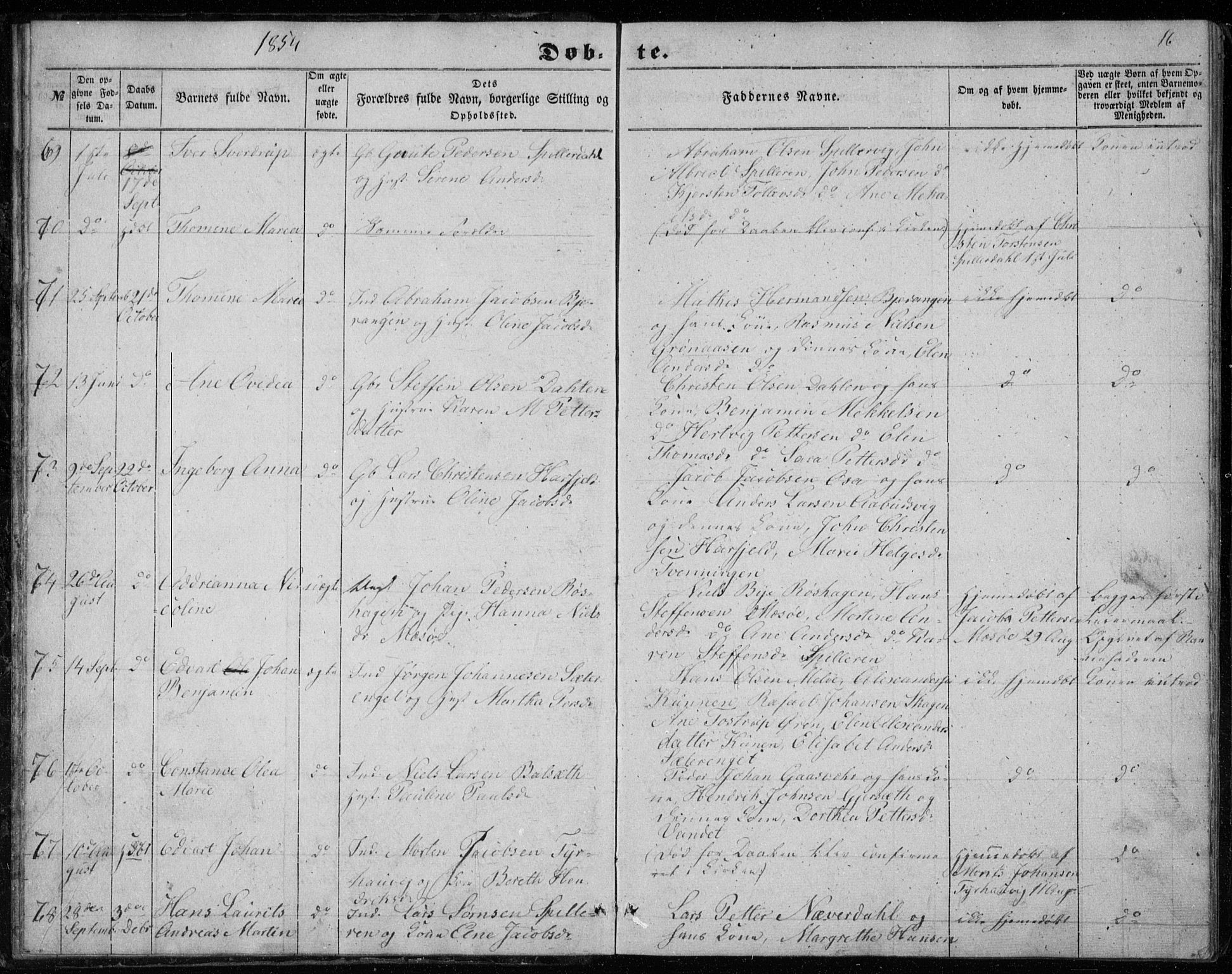 Ministerialprotokoller, klokkerbøker og fødselsregistre - Nordland, AV/SAT-A-1459/843/L0633: Parish register (copy) no. 843C02, 1853-1873, p. 16