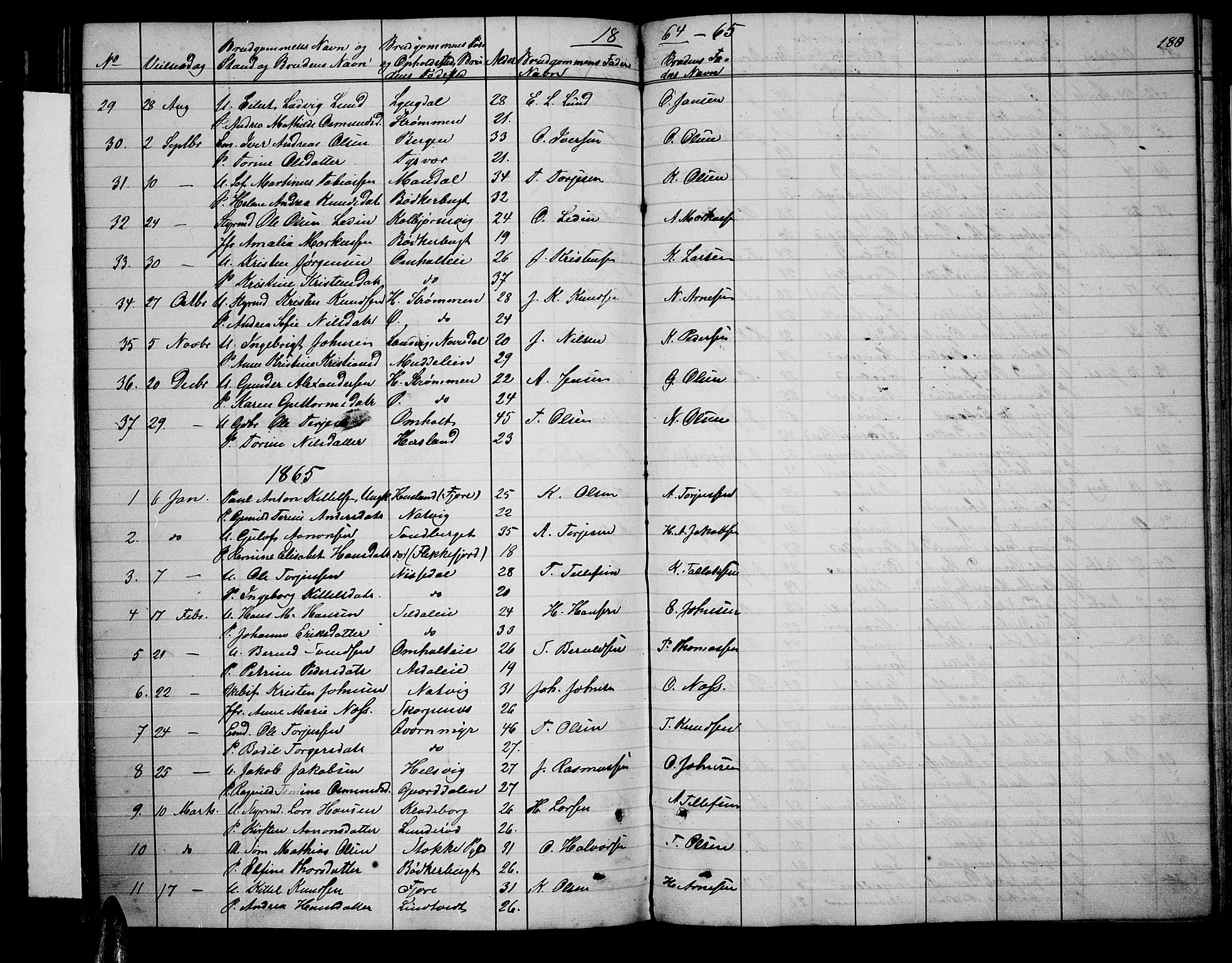 Øyestad sokneprestkontor, SAK/1111-0049/F/Fb/L0007: Parish register (copy) no. B 7, 1854-1872, p. 183