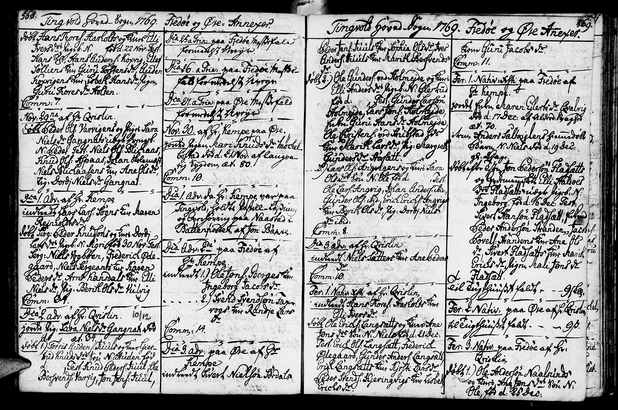 Ministerialprotokoller, klokkerbøker og fødselsregistre - Møre og Romsdal, AV/SAT-A-1454/586/L0979: Parish register (official) no. 586A05, 1751-1776, p. 568-569
