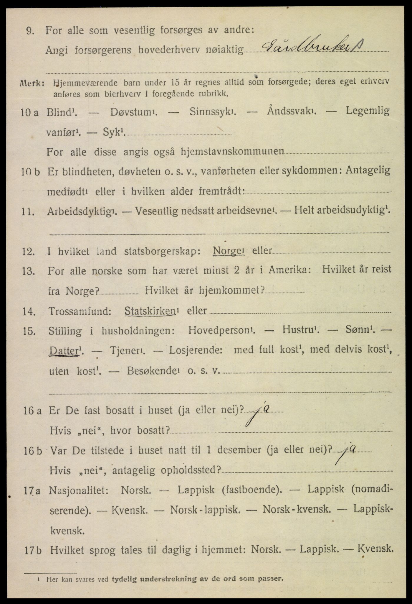 SAT, 1920 census for Leka, 1920, p. 594