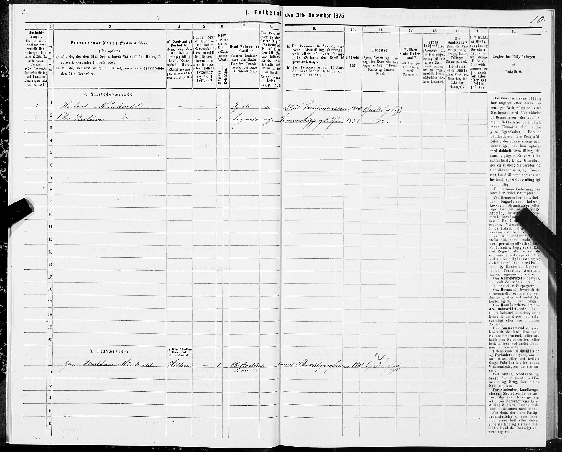 SAT, 1875 census for 1634P Oppdal, 1875, p. 4010