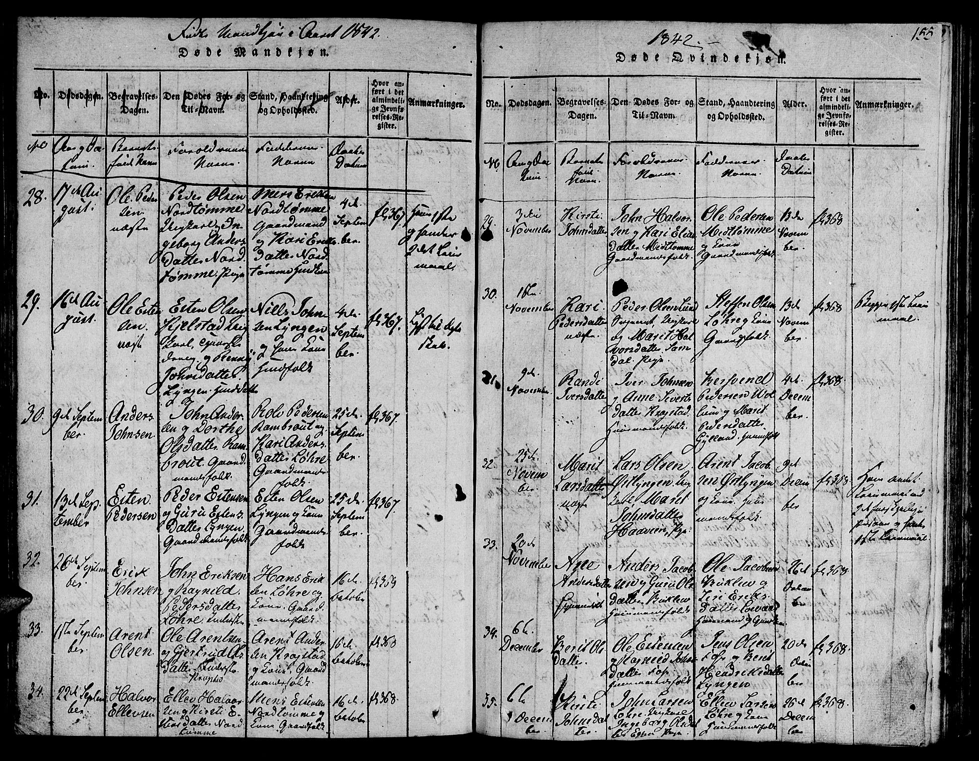 Ministerialprotokoller, klokkerbøker og fødselsregistre - Sør-Trøndelag, AV/SAT-A-1456/692/L1102: Parish register (official) no. 692A02, 1816-1842, p. 155