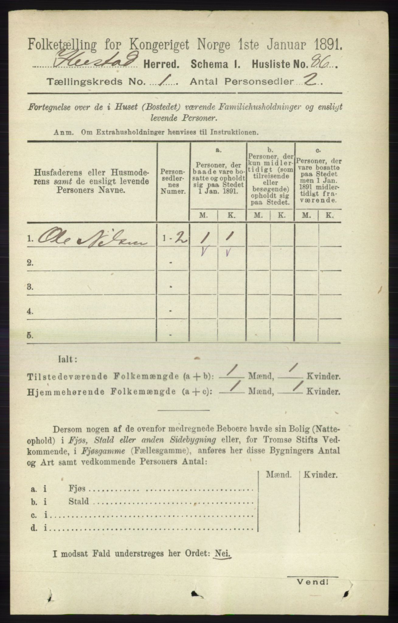 RA, 1891 census for 1917 Ibestad, 1891, p. 119