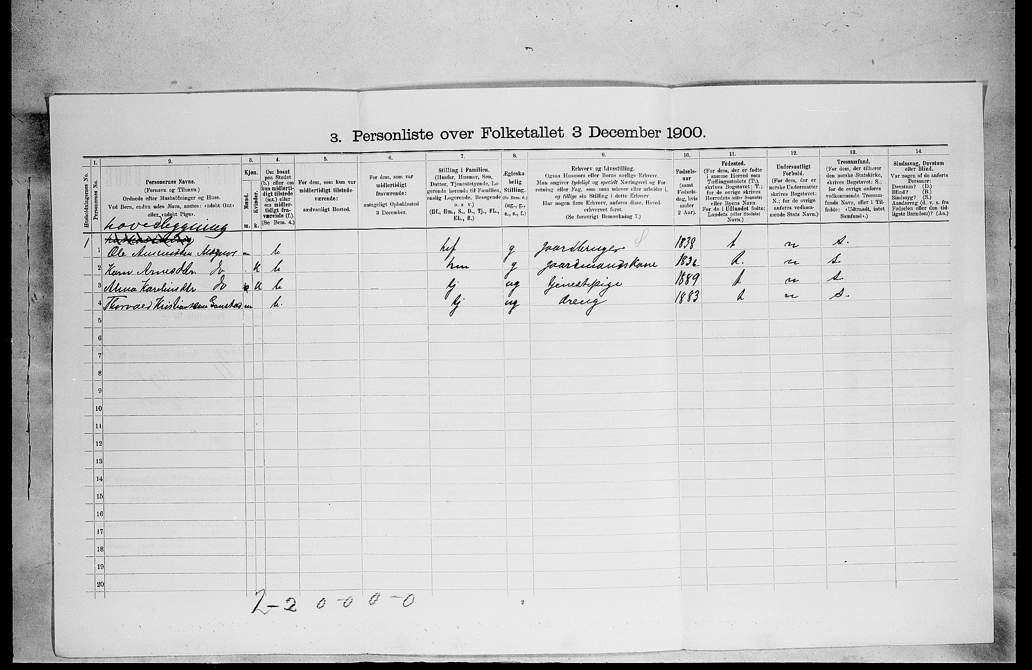 SAH, 1900 census for Eidskog, 1900, p. 1861