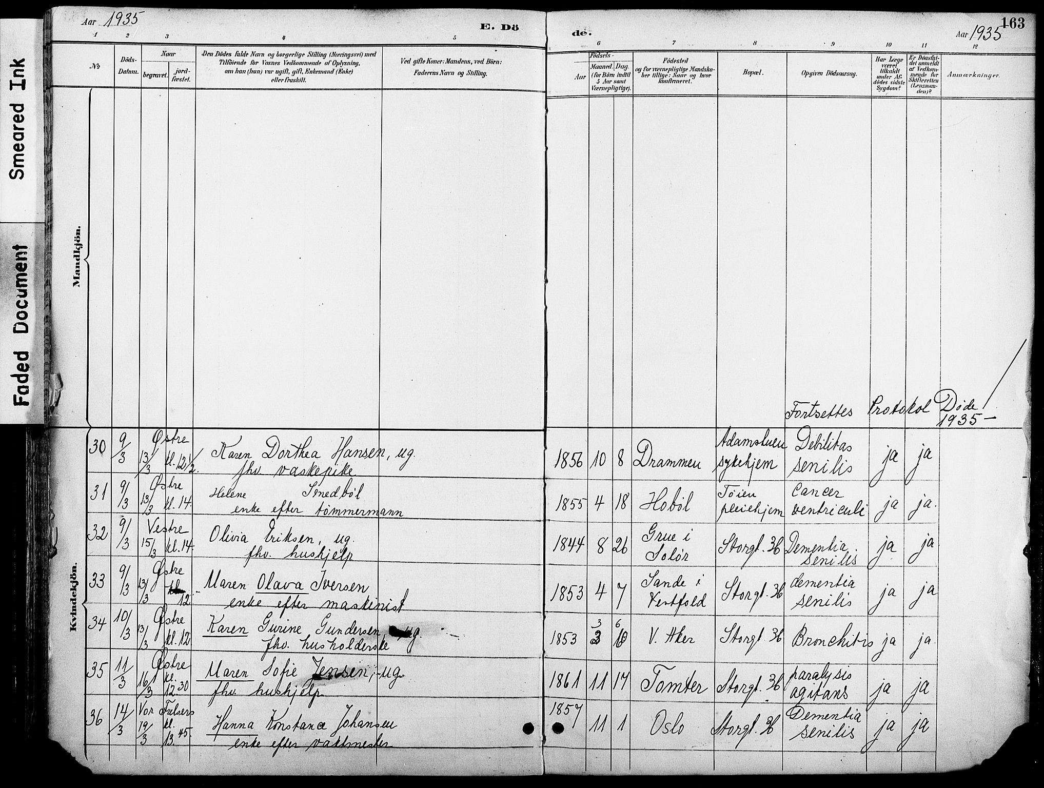 Krohgstøtten sykehusprest Kirkebøker, AV/SAO-A-10854/F/Fa/L0003: Parish register (official) no. 3, 1890-1935, p. 163