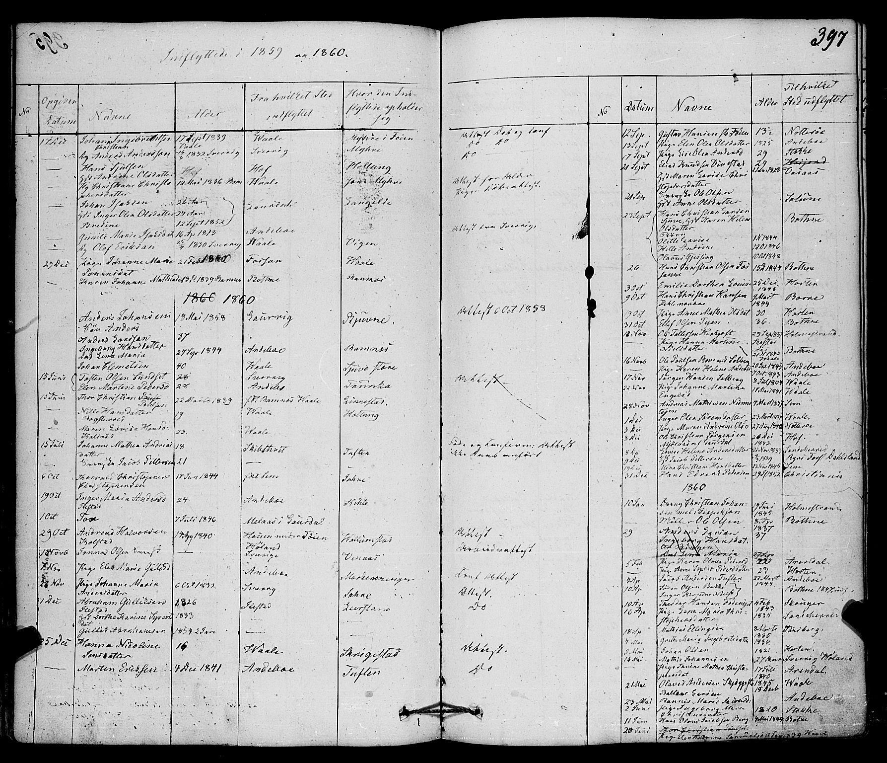 Ramnes kirkebøker, AV/SAKO-A-314/F/Fa/L0005: Parish register (official) no. I 5, 1841-1861, p. 396-397