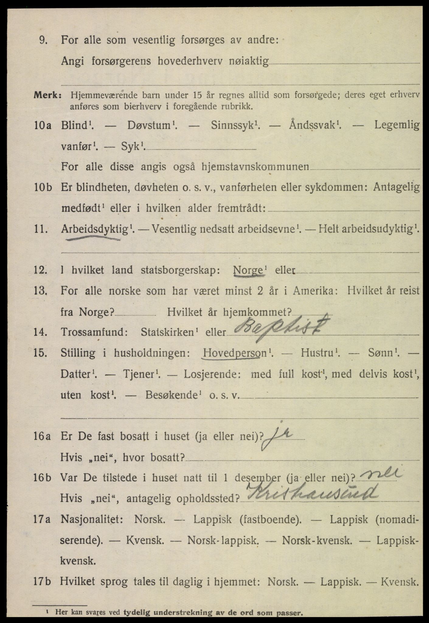 SAT, 1920 census for Vikna, 1920, p. 8208