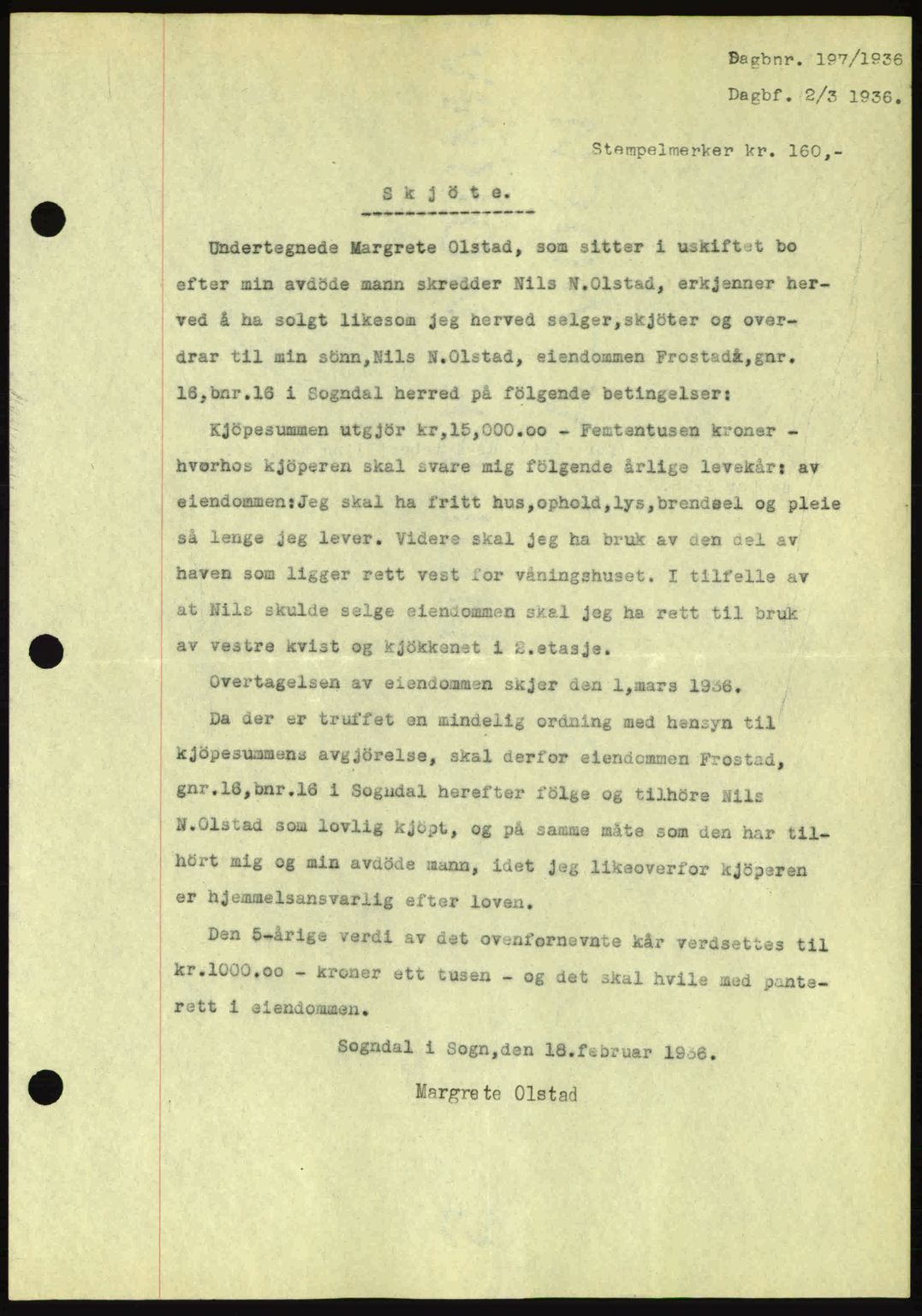 Indre Sogn tingrett, SAB/A-3301/1/G/Gb/Gba/L0030: Mortgage book no. 30, 1935-1937, Deed date: 02.03.1936