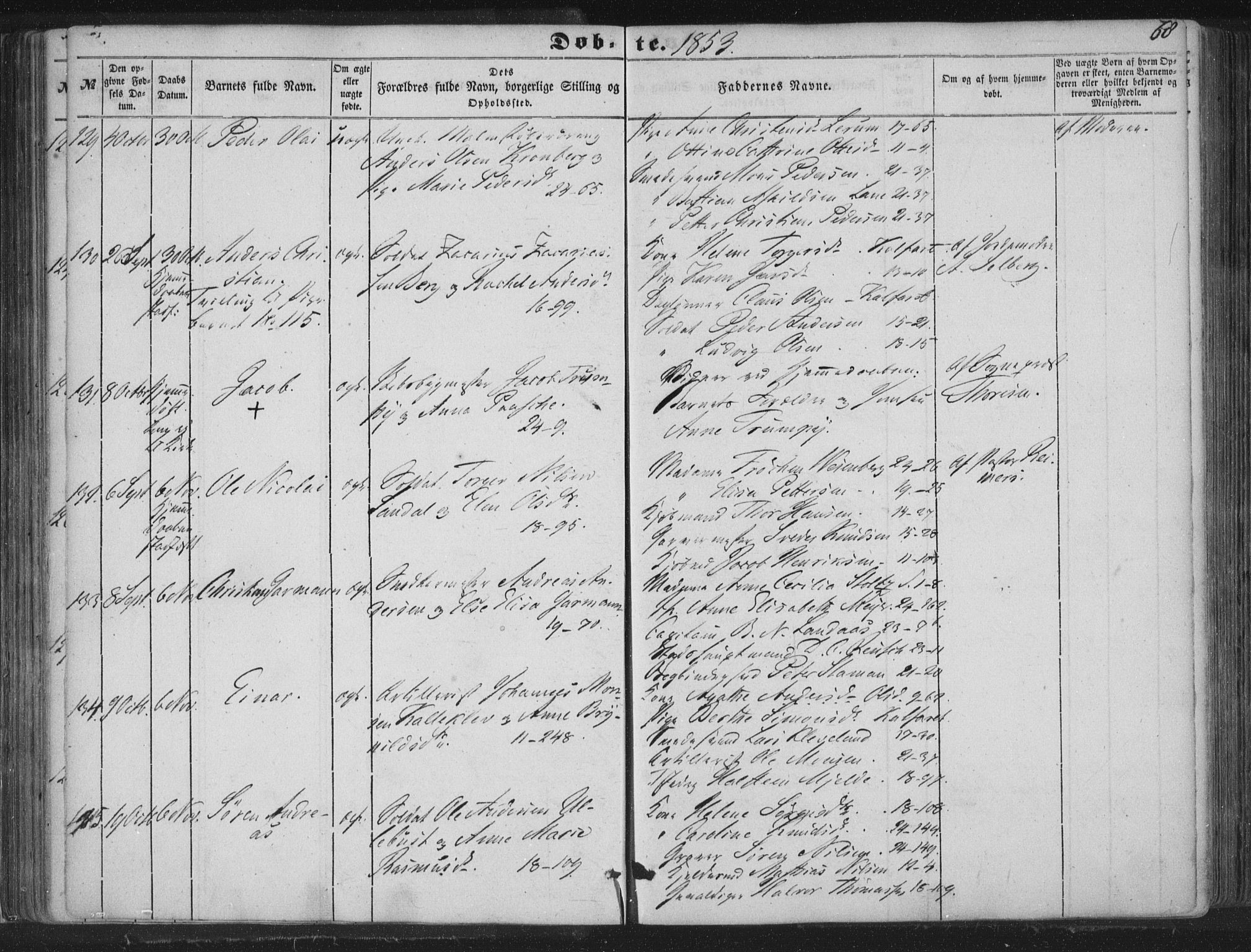 Korskirken sokneprestembete, AV/SAB-A-76101/H/Haa/L0017: Parish register (official) no. B 3, 1851-1857, p. 68