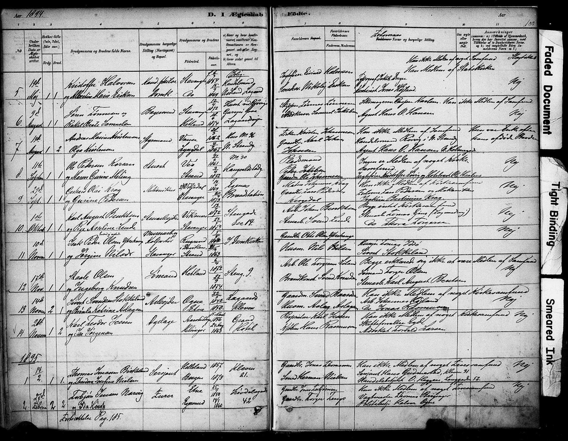 Domkirken sokneprestkontor, SAST/A-101812/001/30/30BA/L0029: Parish register (official) no. A 28, 1878-1904, p. 183