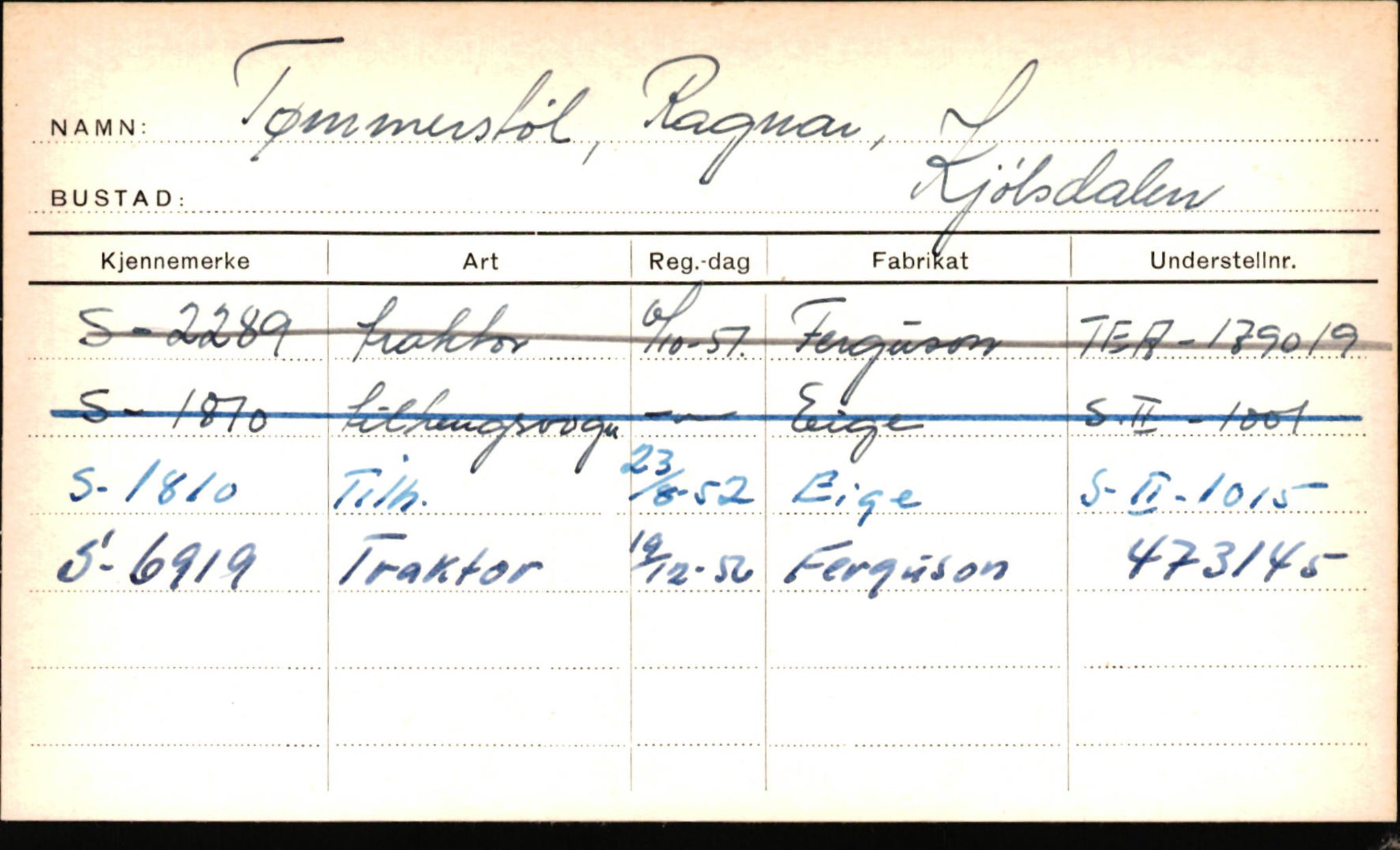 Statens vegvesen, Sogn og Fjordane vegkontor, AV/SAB-A-5301/4/F/L0002: Eigarregister Fjordane til 1.6.1961, 1930-1961, p. 305