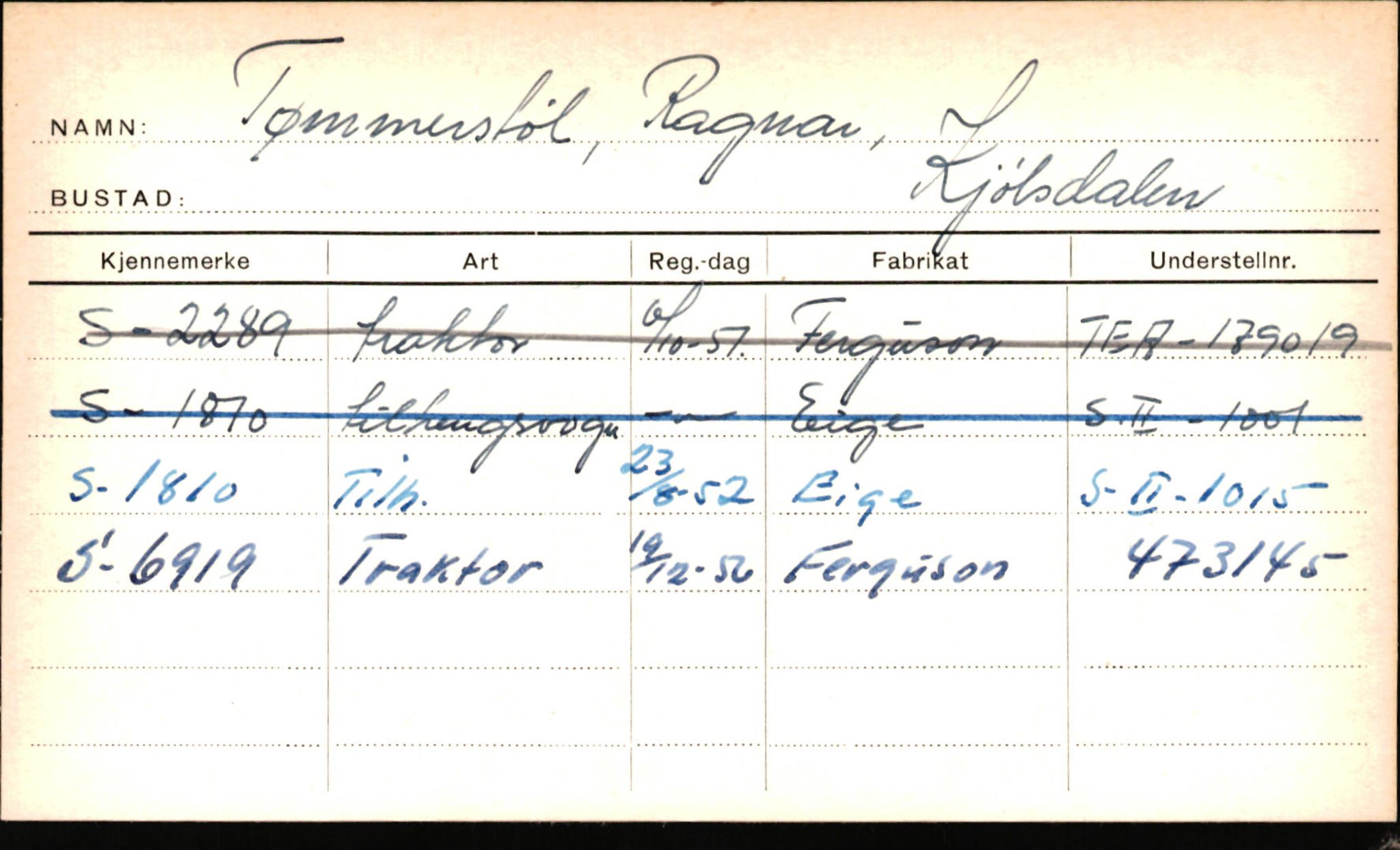 Statens vegvesen, Sogn og Fjordane vegkontor, SAB/A-5301/4/F/L0002: Eigarregister Fjordane til 1.6.1961, 1930-1961, p. 305