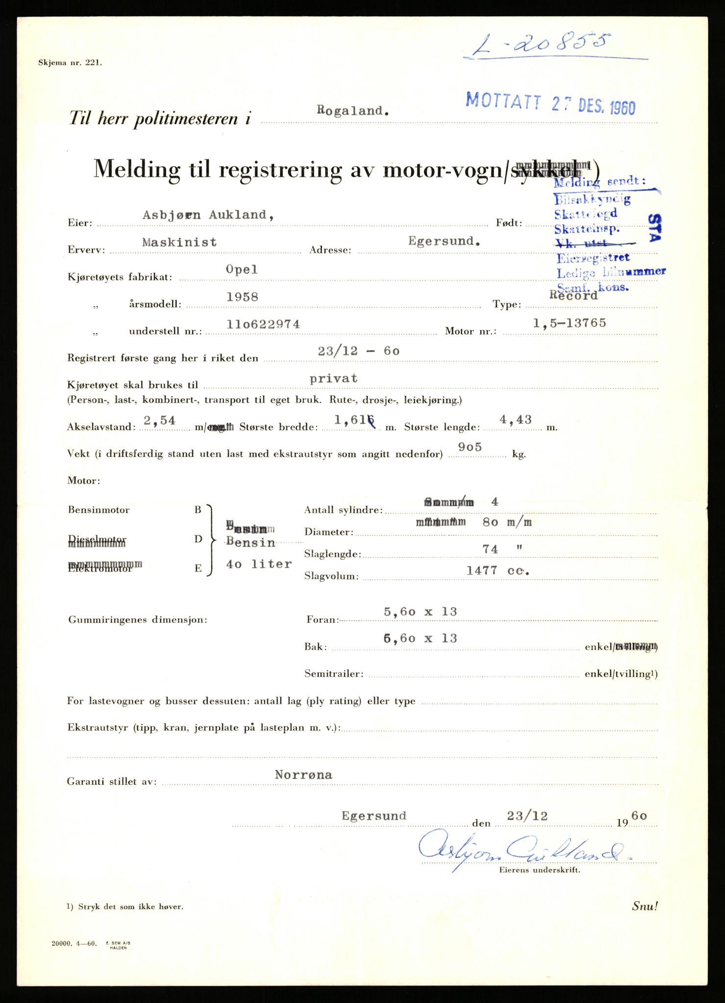 Stavanger trafikkstasjon, AV/SAST-A-101942/0/F/L0037: L-20500 - L-21499, 1930-1971, p. 1229