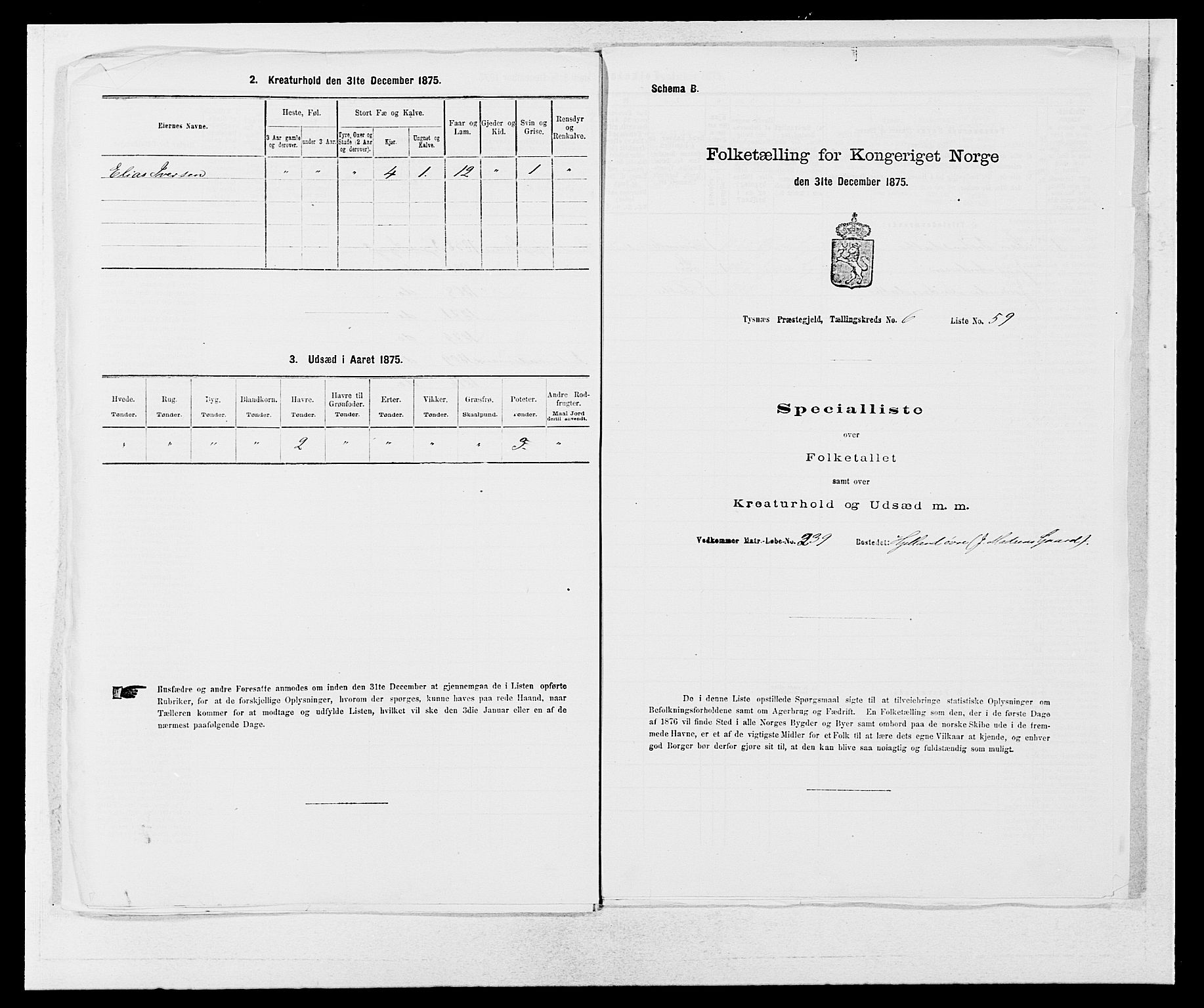 SAB, 1875 census for 1223P Tysnes, 1875, p. 762