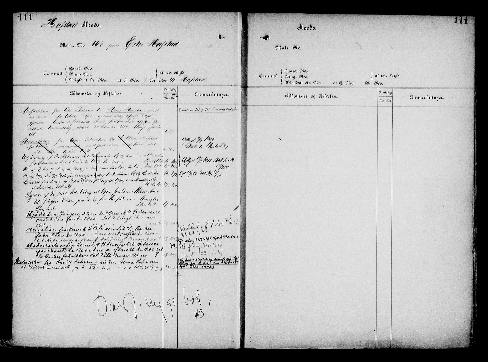 Arendal byfogd, AV/SAK-1222-0001/G/Ga/L0015: Mortgage register no. 13, 1860-1960, p. 111