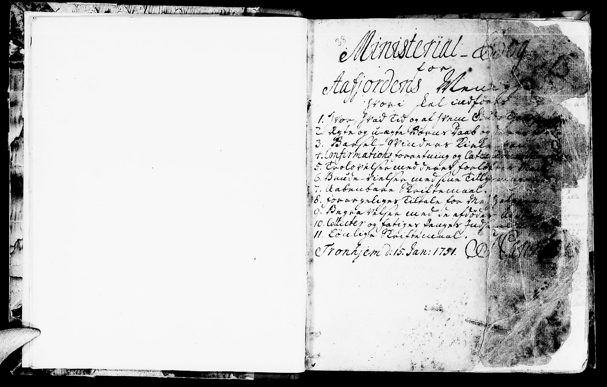 Ministerialprotokoller, klokkerbøker og fødselsregistre - Sør-Trøndelag, SAT/A-1456/655/L0672: Parish register (official) no. 655A01, 1750-1779, p. 0-1