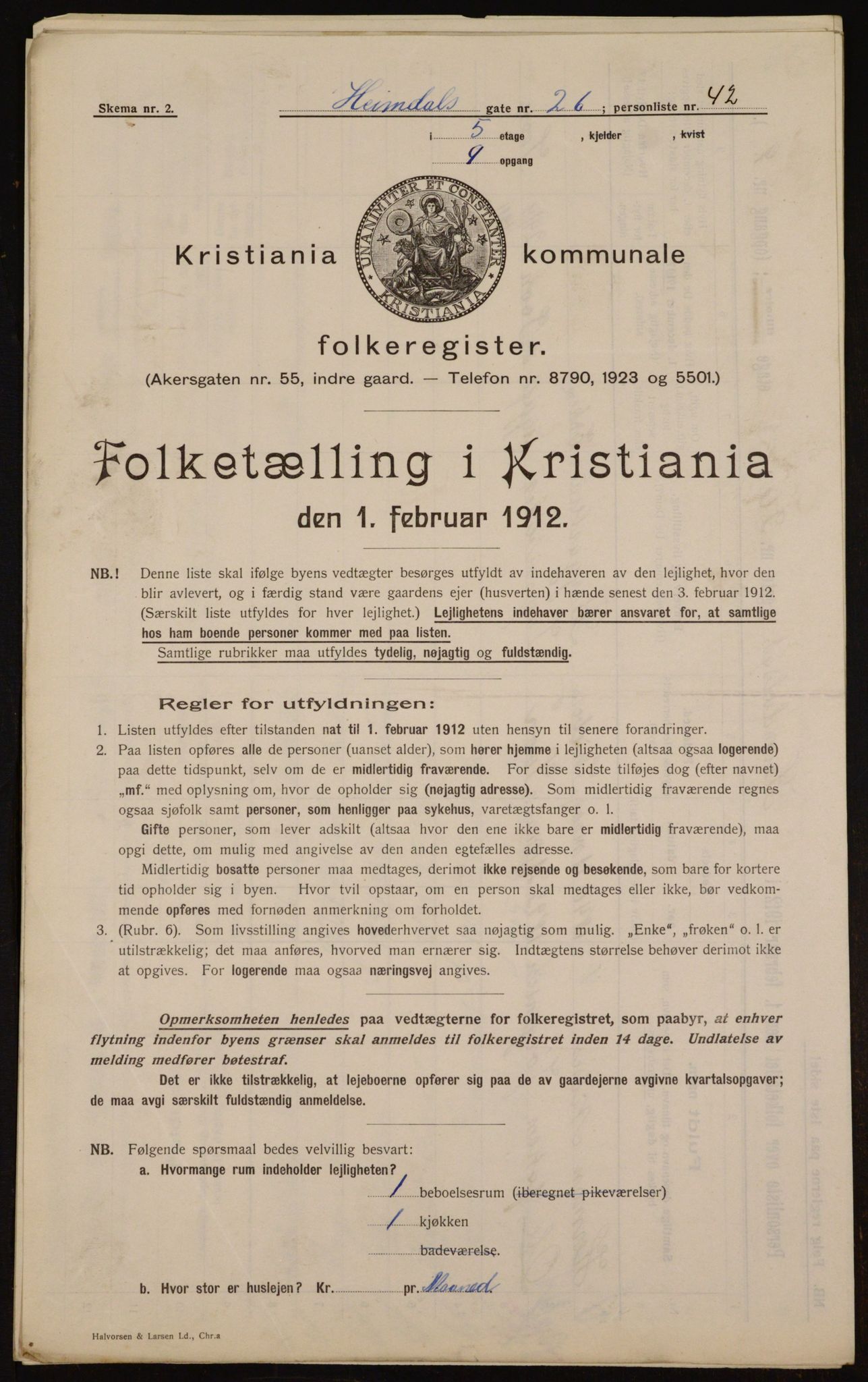 OBA, Municipal Census 1912 for Kristiania, 1912, p. 37260