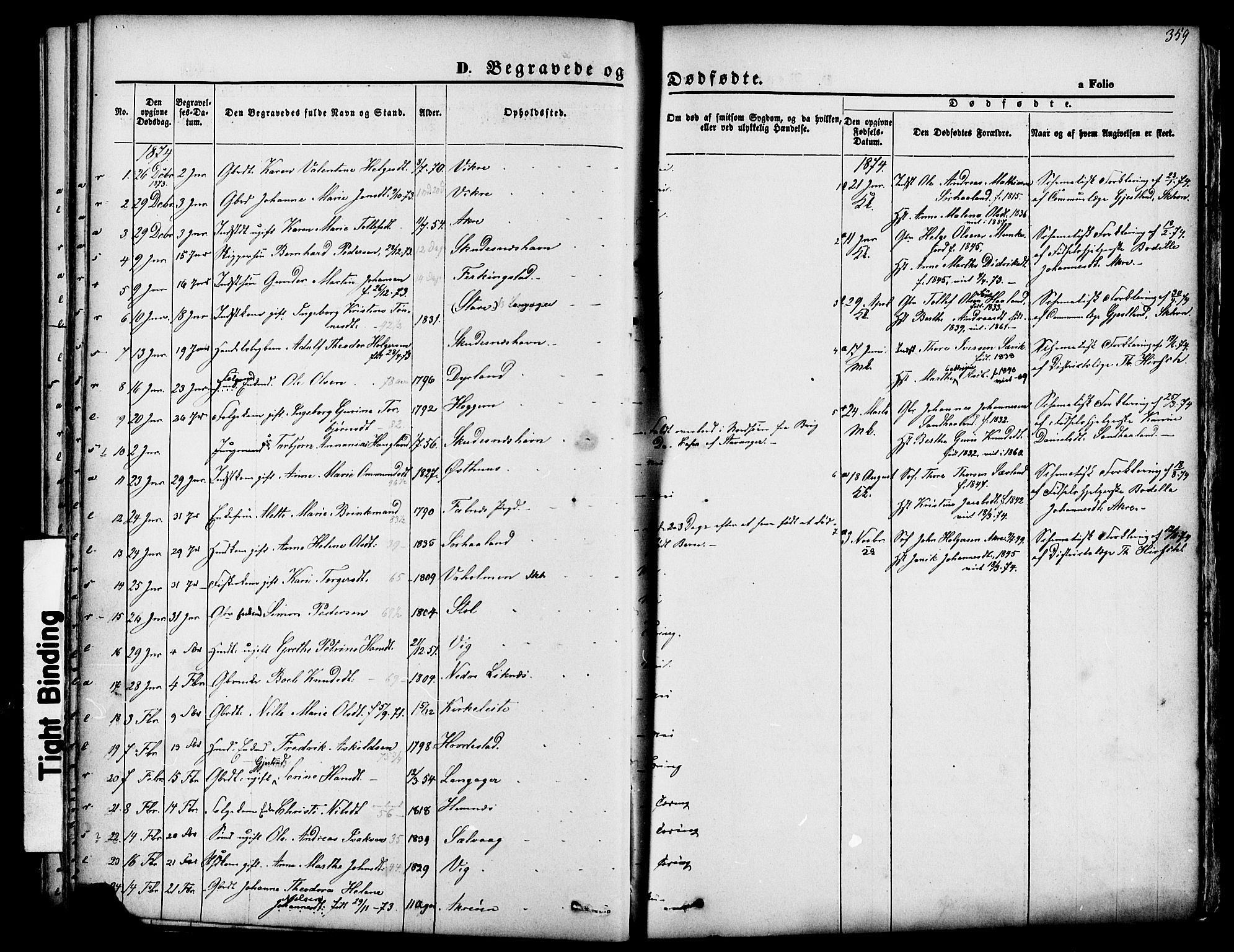 Skudenes sokneprestkontor, SAST/A -101849/H/Ha/Haa/L0006: Parish register (official) no. A 4, 1864-1881, p. 359