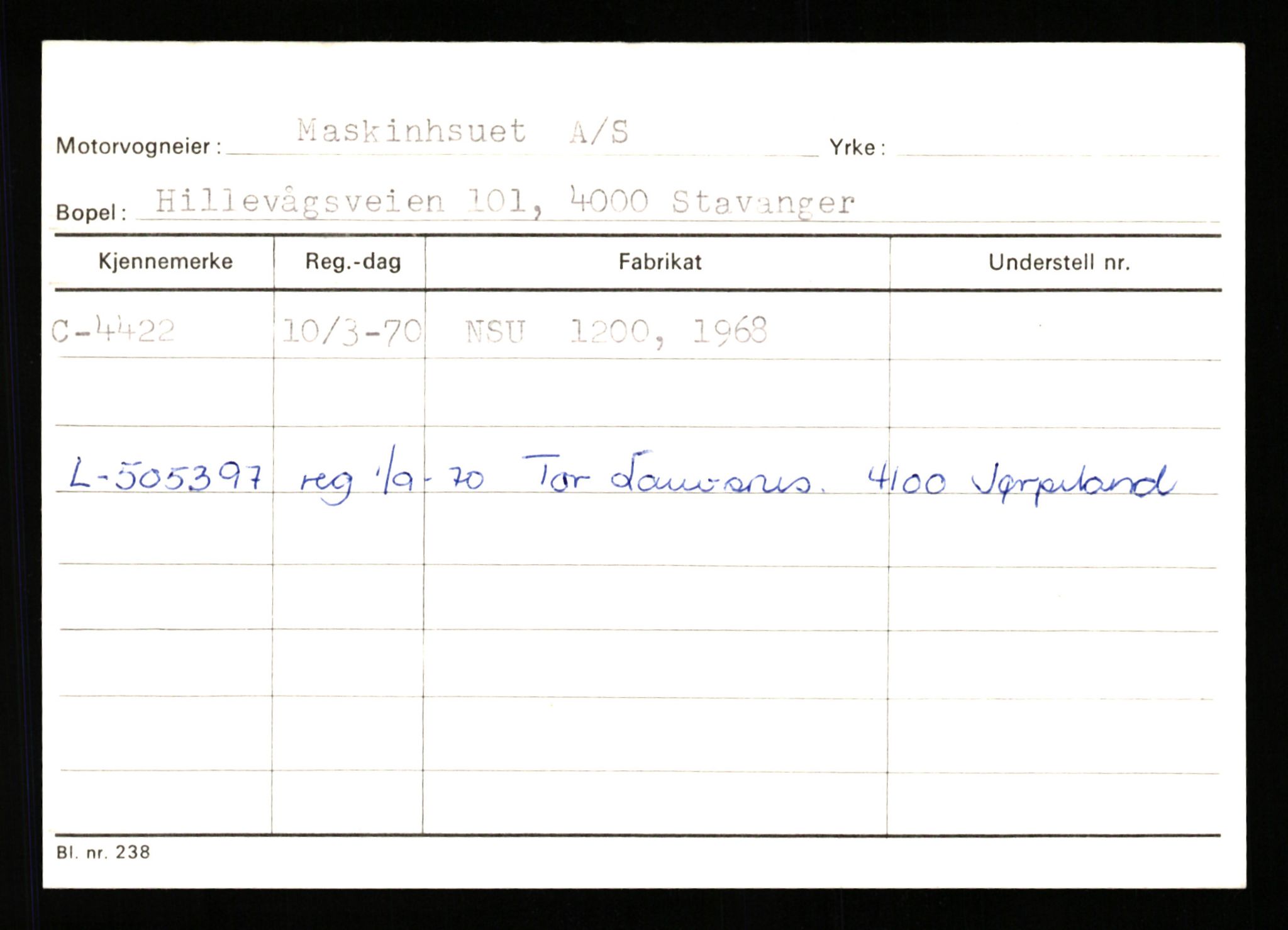 Stavanger trafikkstasjon, AV/SAST-A-101942/0/G/L0001: Registreringsnummer: 0 - 5782, 1930-1971, p. 2703