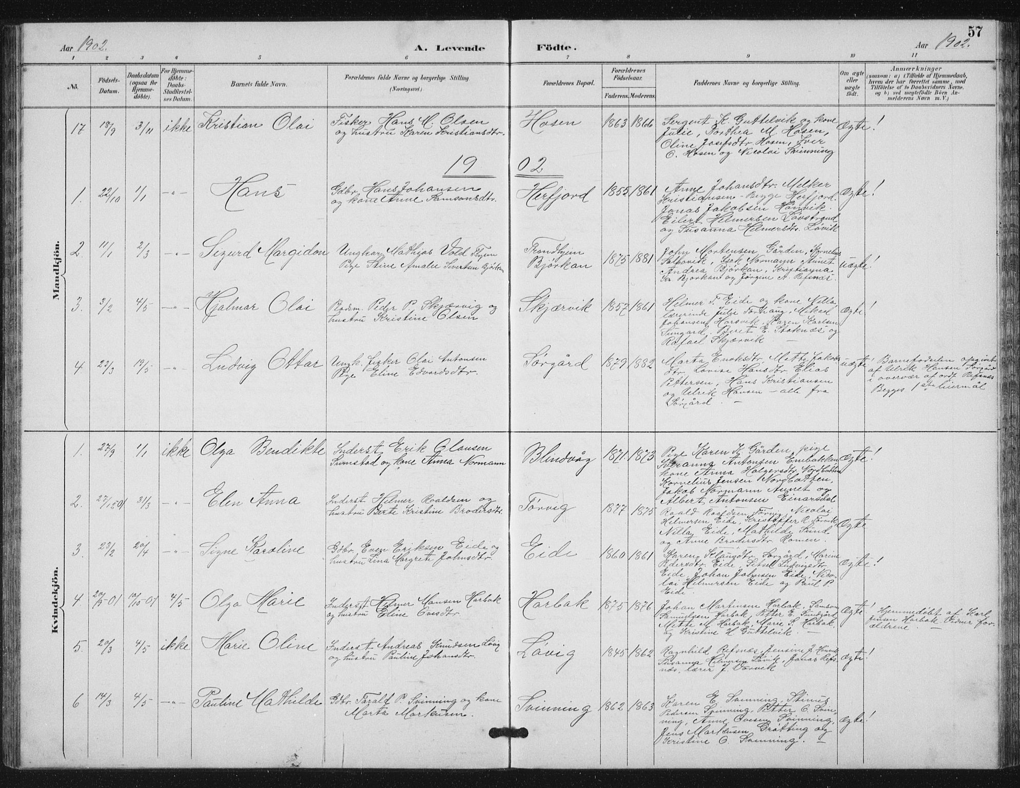 Ministerialprotokoller, klokkerbøker og fødselsregistre - Sør-Trøndelag, AV/SAT-A-1456/656/L0698: Parish register (copy) no. 656C04, 1890-1904, p. 57