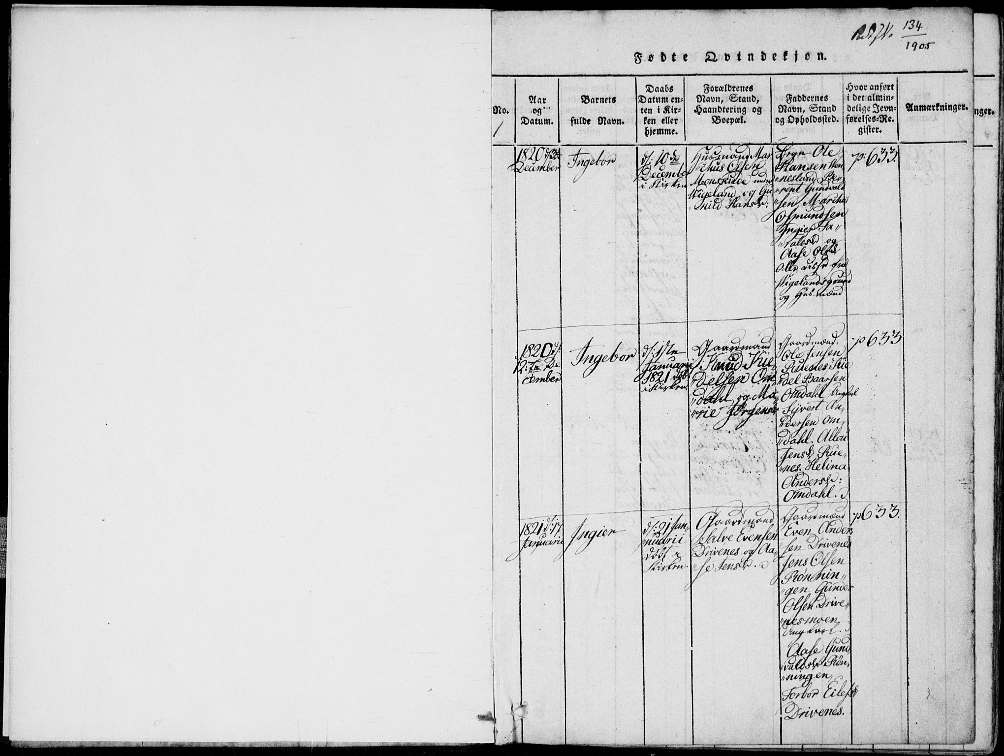 Vennesla sokneprestkontor, AV/SAK-1111-0045/Fa/Fab/L0003: Parish register (official) no. A 3, 1820-1834, p. 0-1