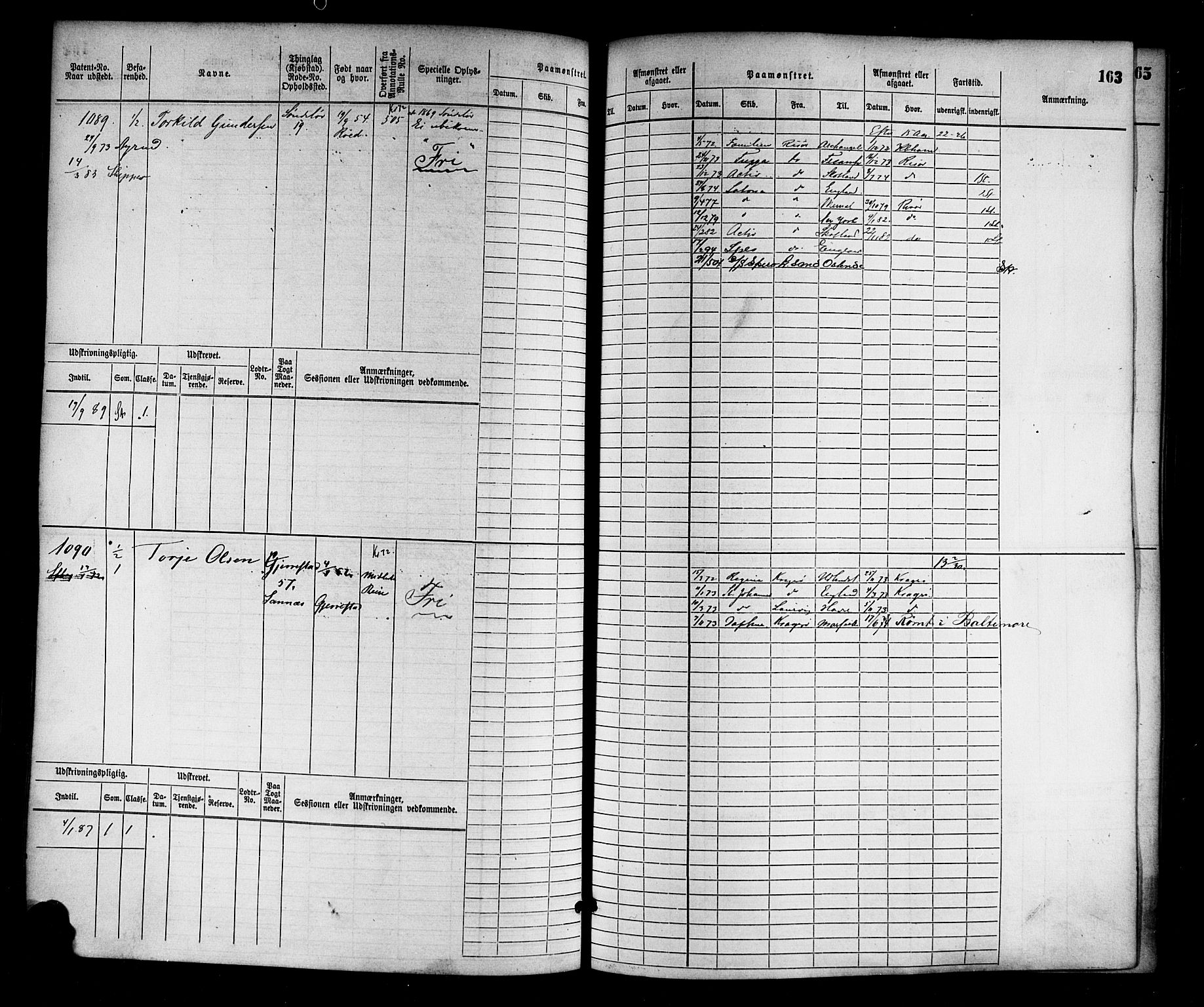 Risør mønstringskrets, AV/SAK-2031-0010/F/Fb/L0003: Hovedrulle nr 767-1528, Q-3, 1868-1910, p. 165