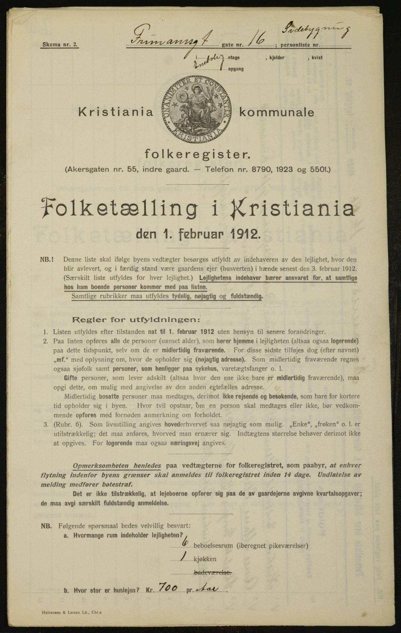 OBA, Municipal Census 1912 for Kristiania, 1912, p. 26813