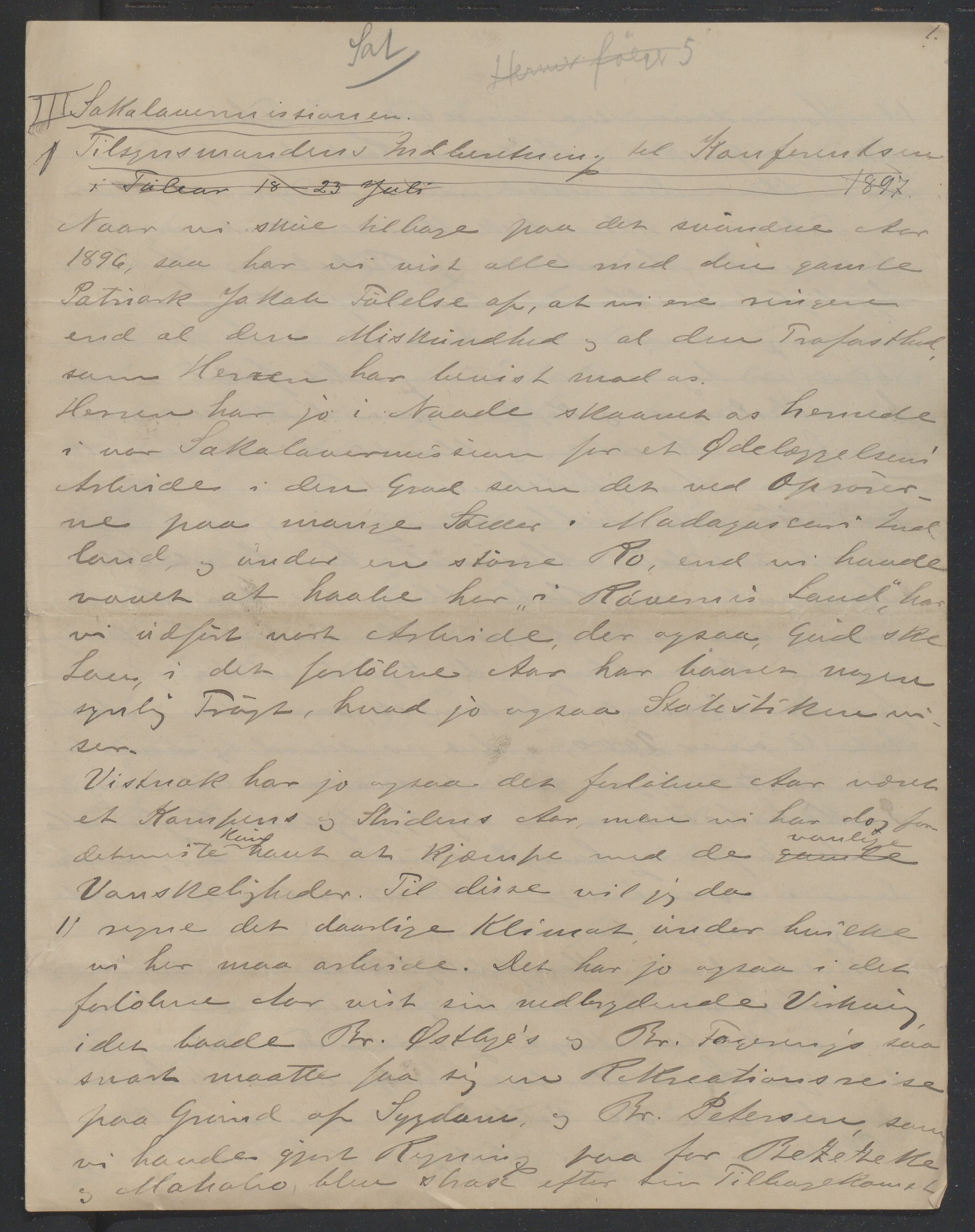 Det Norske Misjonsselskap - hovedadministrasjonen, VID/MA-A-1045/D/Da/Daa/L0041/0010: Konferansereferat og årsberetninger / Konferansereferat fra Vest-Madagaskar., 1897