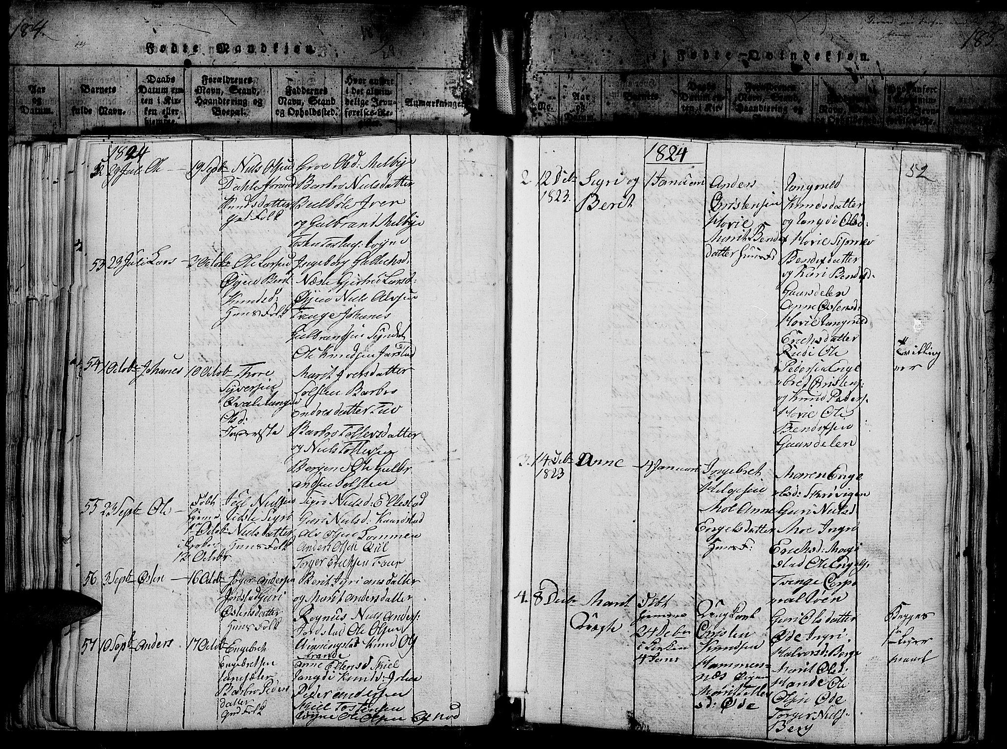 Slidre prestekontor, SAH/PREST-134/H/Ha/Haa/L0002: Parish register (official) no. 2, 1814-1830, p. 186a