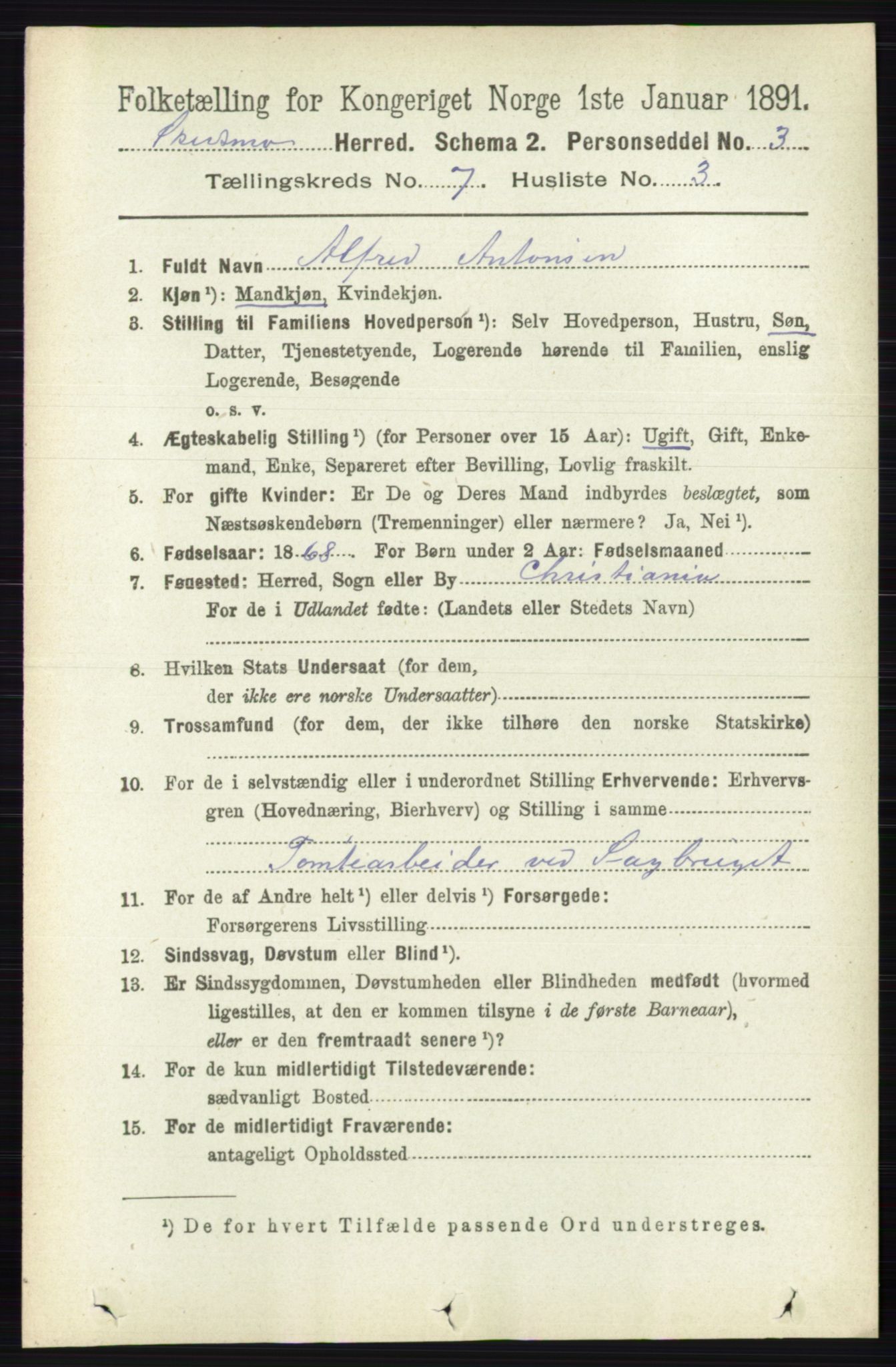RA, 1891 census for 0231 Skedsmo, 1891, p. 3363