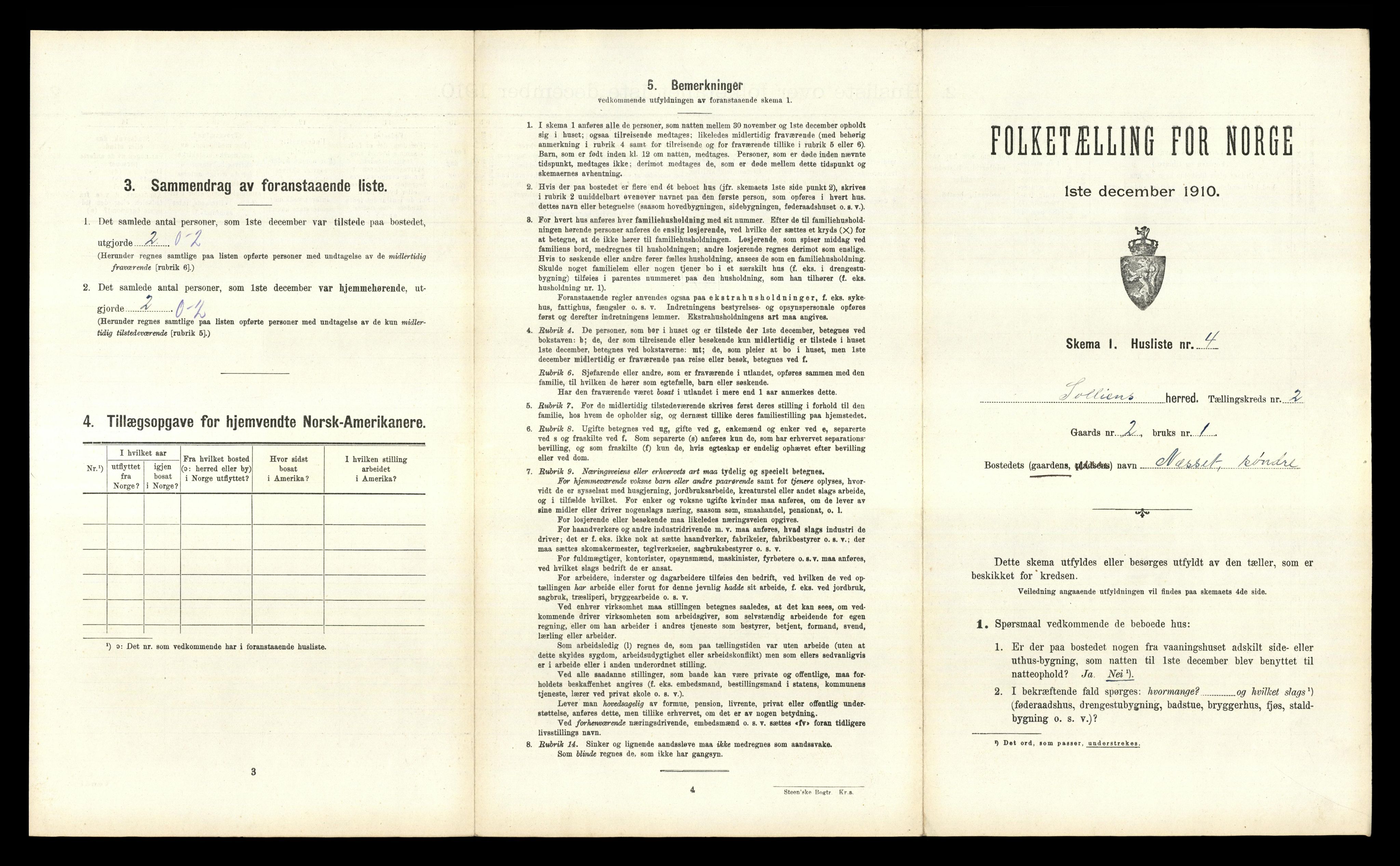 RA, 1910 census for Sollia, 1910, p. 89