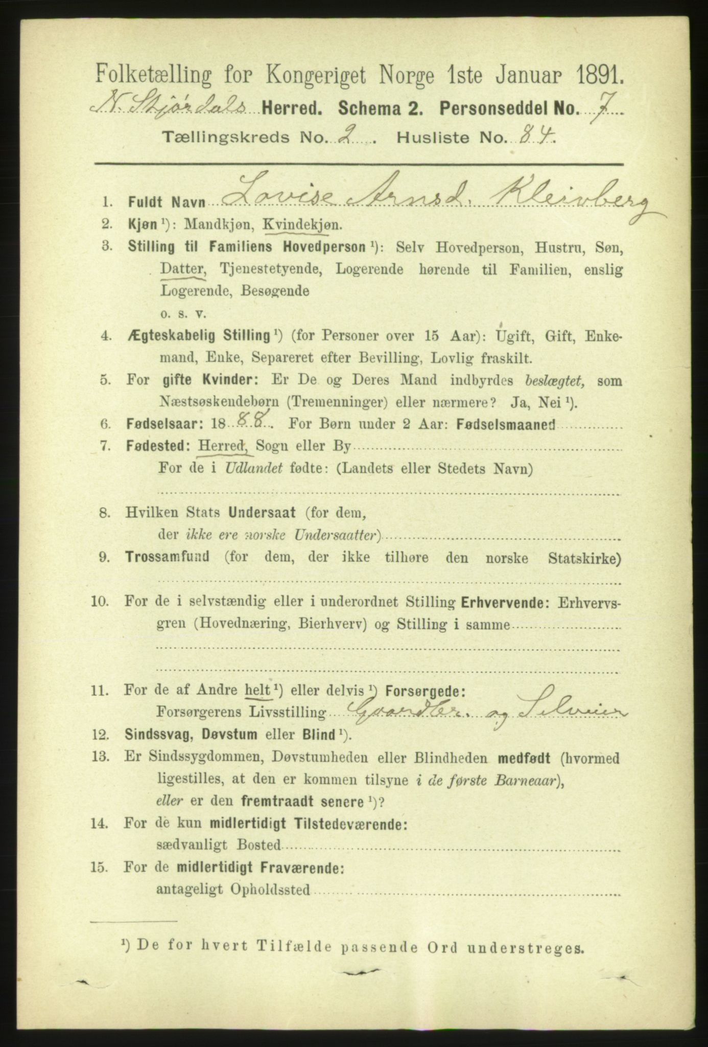 RA, 1891 census for 1714 Nedre Stjørdal, 1891, p. 945