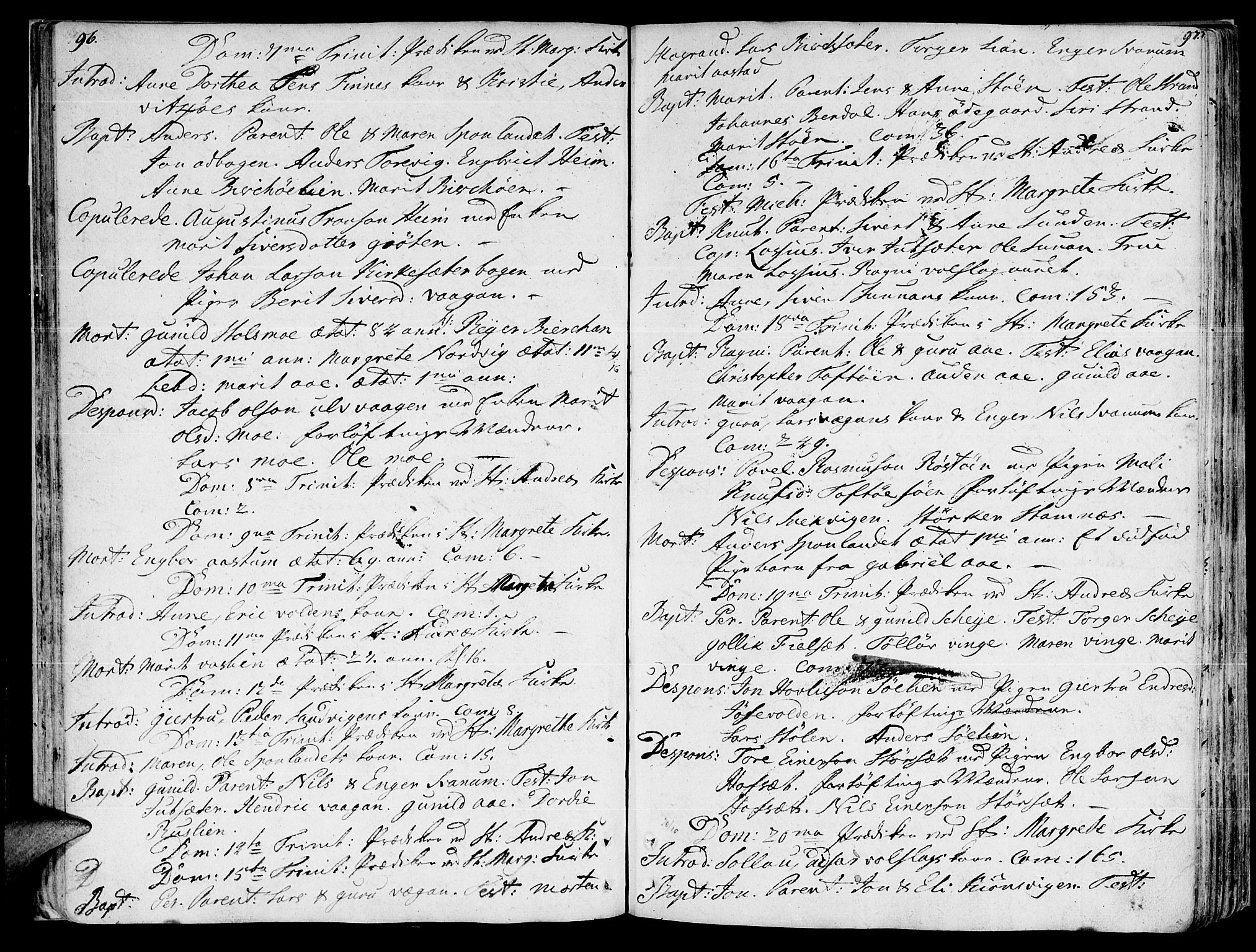 Ministerialprotokoller, klokkerbøker og fødselsregistre - Sør-Trøndelag, AV/SAT-A-1456/630/L0489: Parish register (official) no. 630A02, 1757-1794, p. 96-97