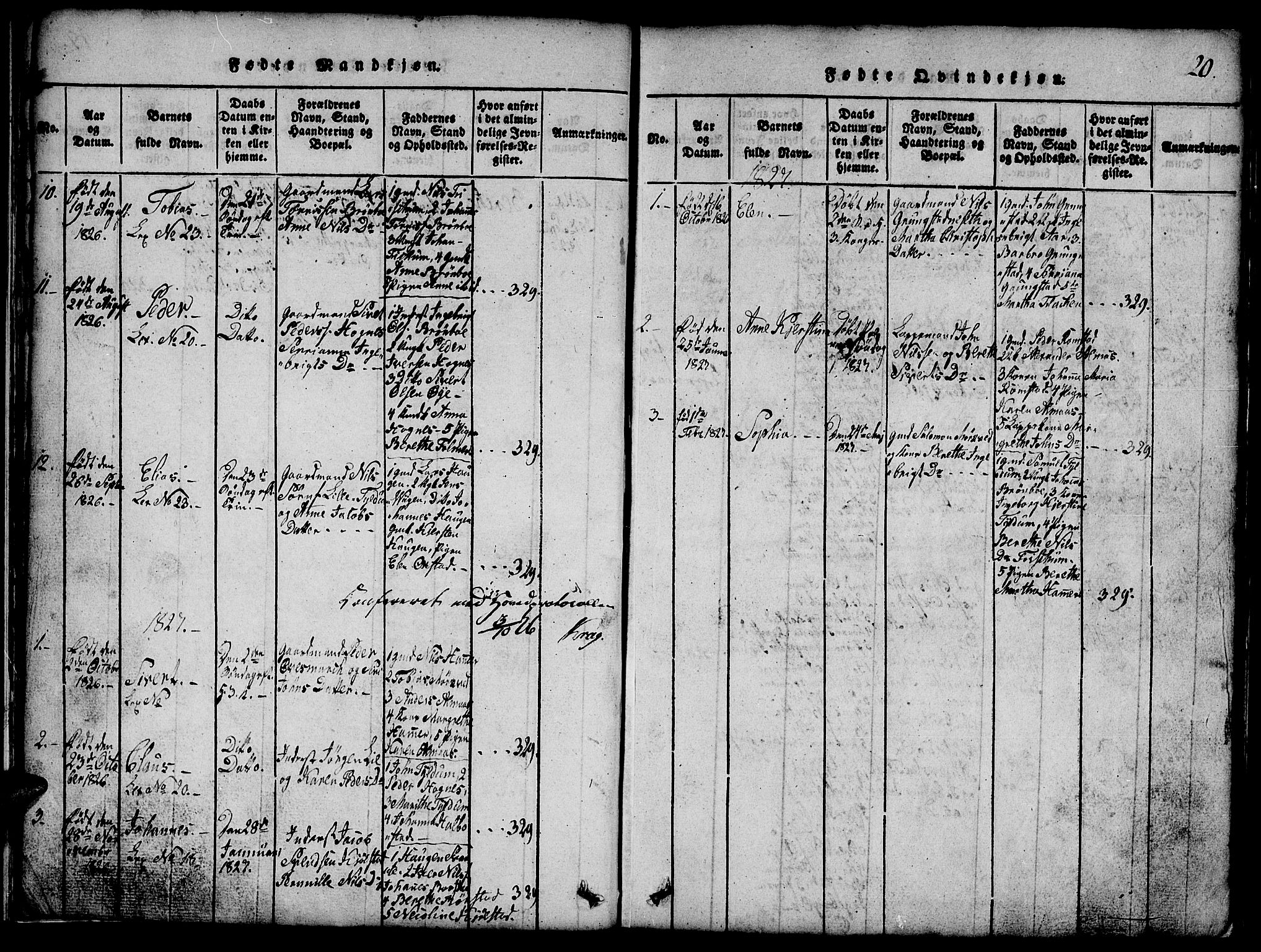 Ministerialprotokoller, klokkerbøker og fødselsregistre - Nord-Trøndelag, AV/SAT-A-1458/765/L0562: Parish register (copy) no. 765C01, 1817-1851, p. 20