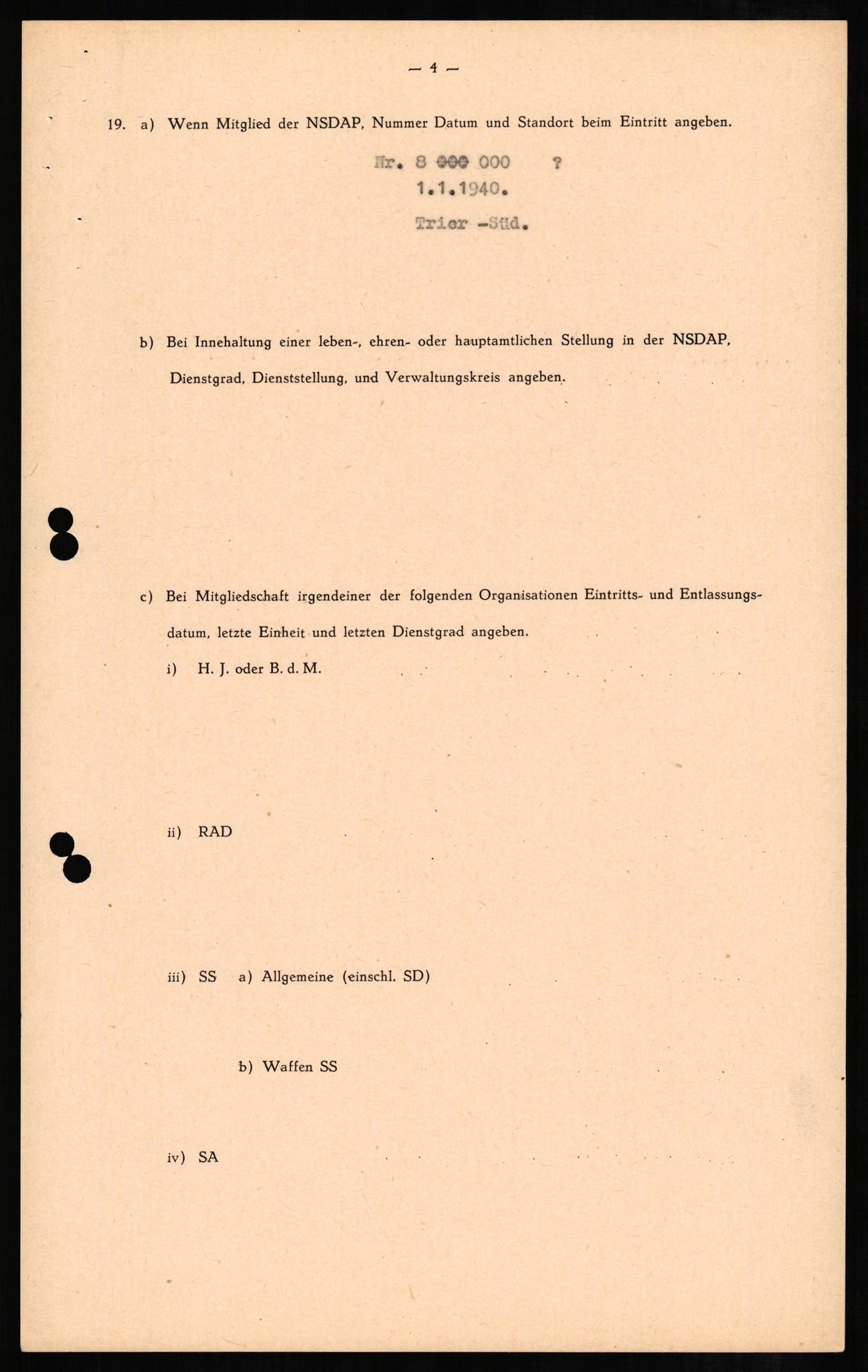 Forsvaret, Forsvarets overkommando II, AV/RA-RAFA-3915/D/Db/L0006: CI Questionaires. Tyske okkupasjonsstyrker i Norge. Tyskere., 1945-1946, p. 406