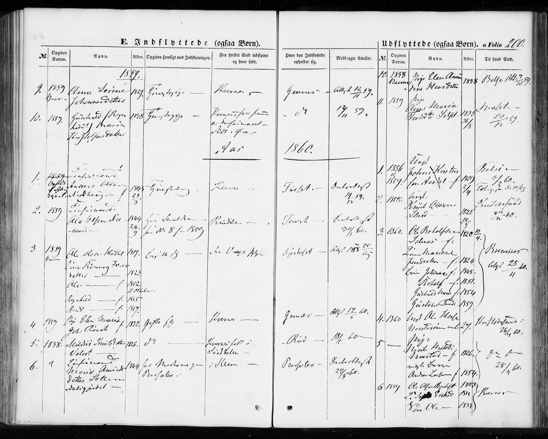 Ministerialprotokoller, klokkerbøker og fødselsregistre - Møre og Romsdal, AV/SAT-A-1454/584/L0965: Parish register (official) no. 584A05, 1857-1868, p. 200