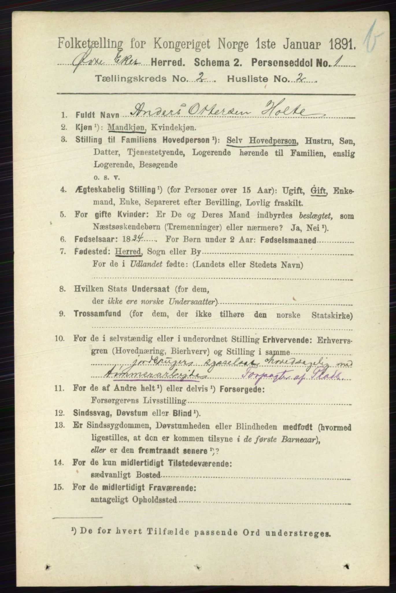 RA, 1891 census for 0624 Øvre Eiker, 1891, p. 8477